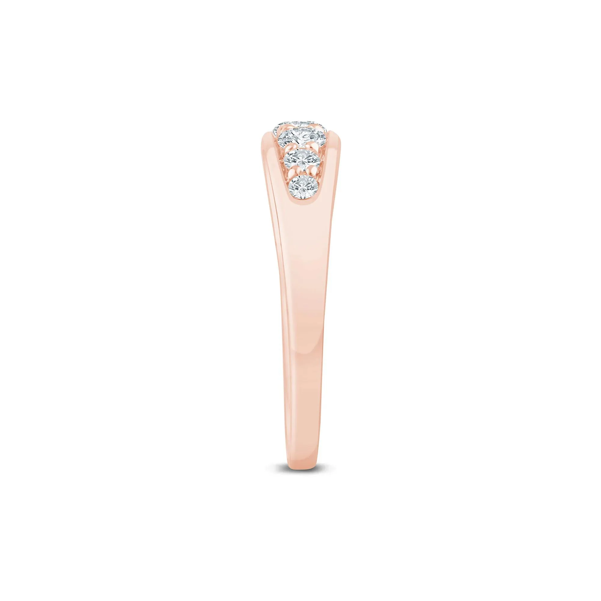Lab Grown Diamond Graduated Channel Band Ring 14K Rose Gold Size 6 1.5mm - Image 3