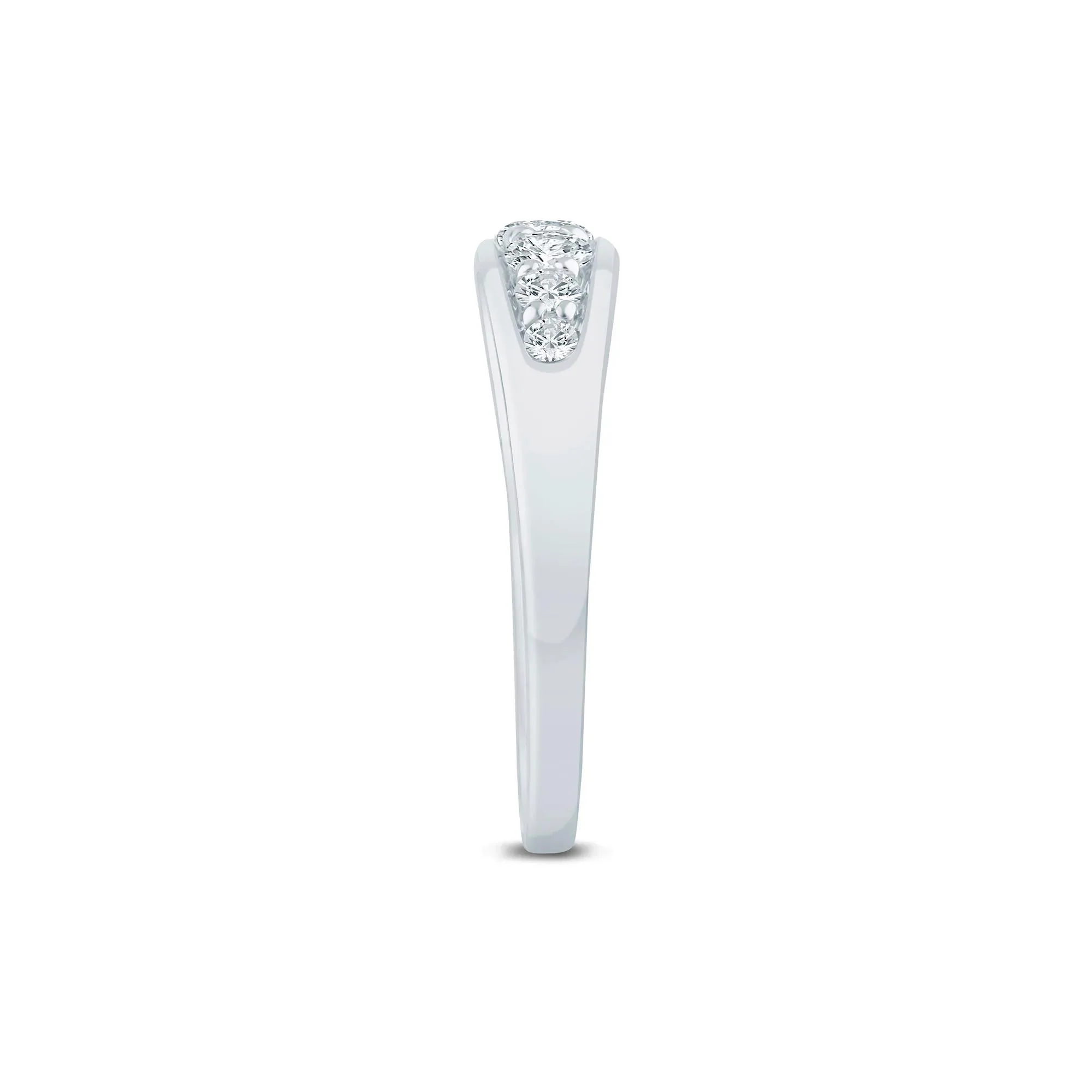 1/2 CT. Tw. Lab Grown Diamond Graduated Channel Band Ring 14K White Gold Size 8 1.5mm - Image 3