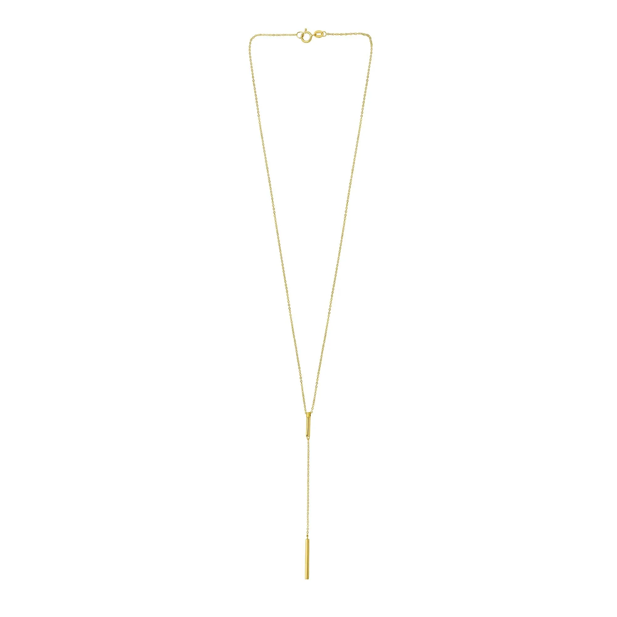 Y Bar Necklace 14K Yellow Gold Size 18"