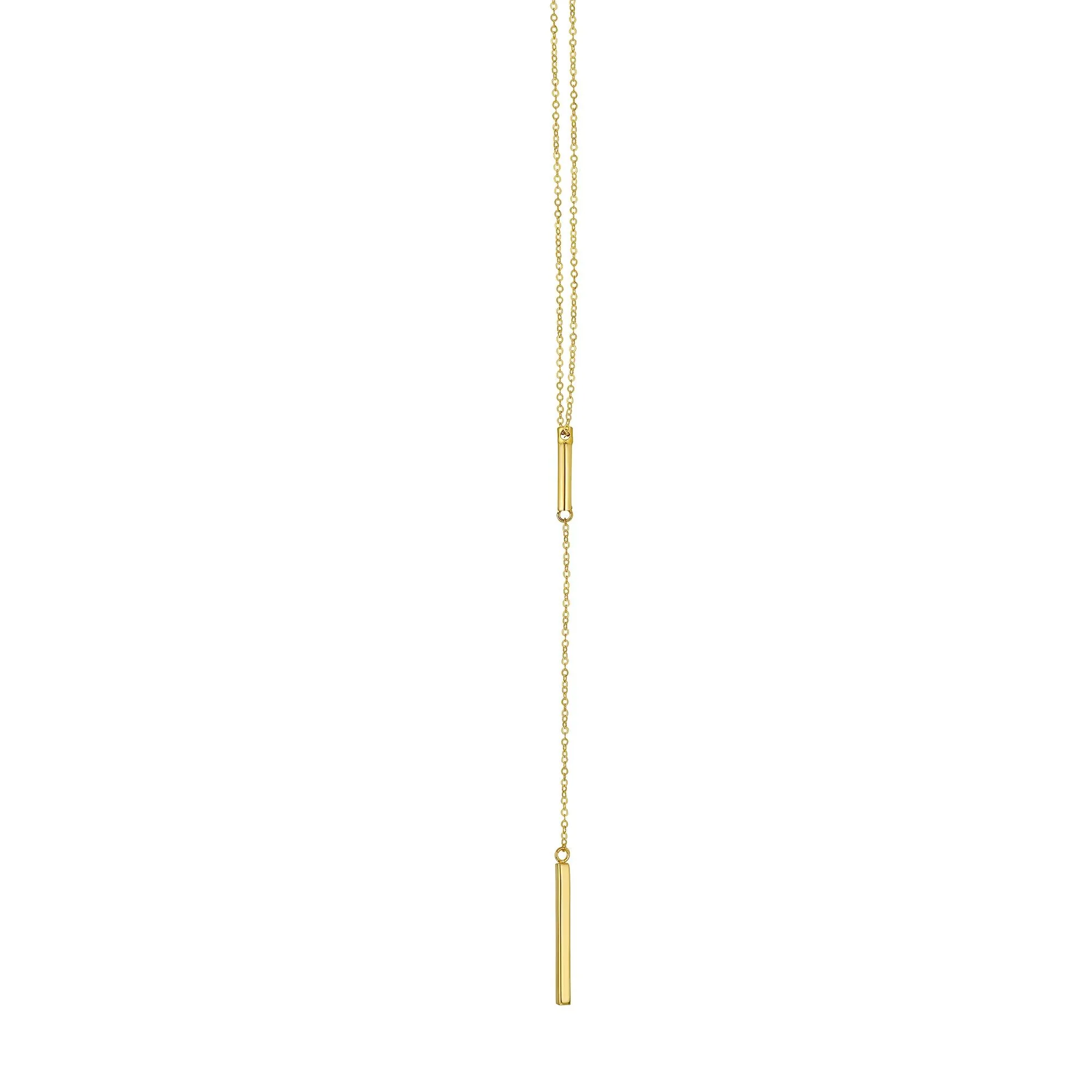 Y Bar Necklace 14K Yellow Gold Size 18" - Image 2