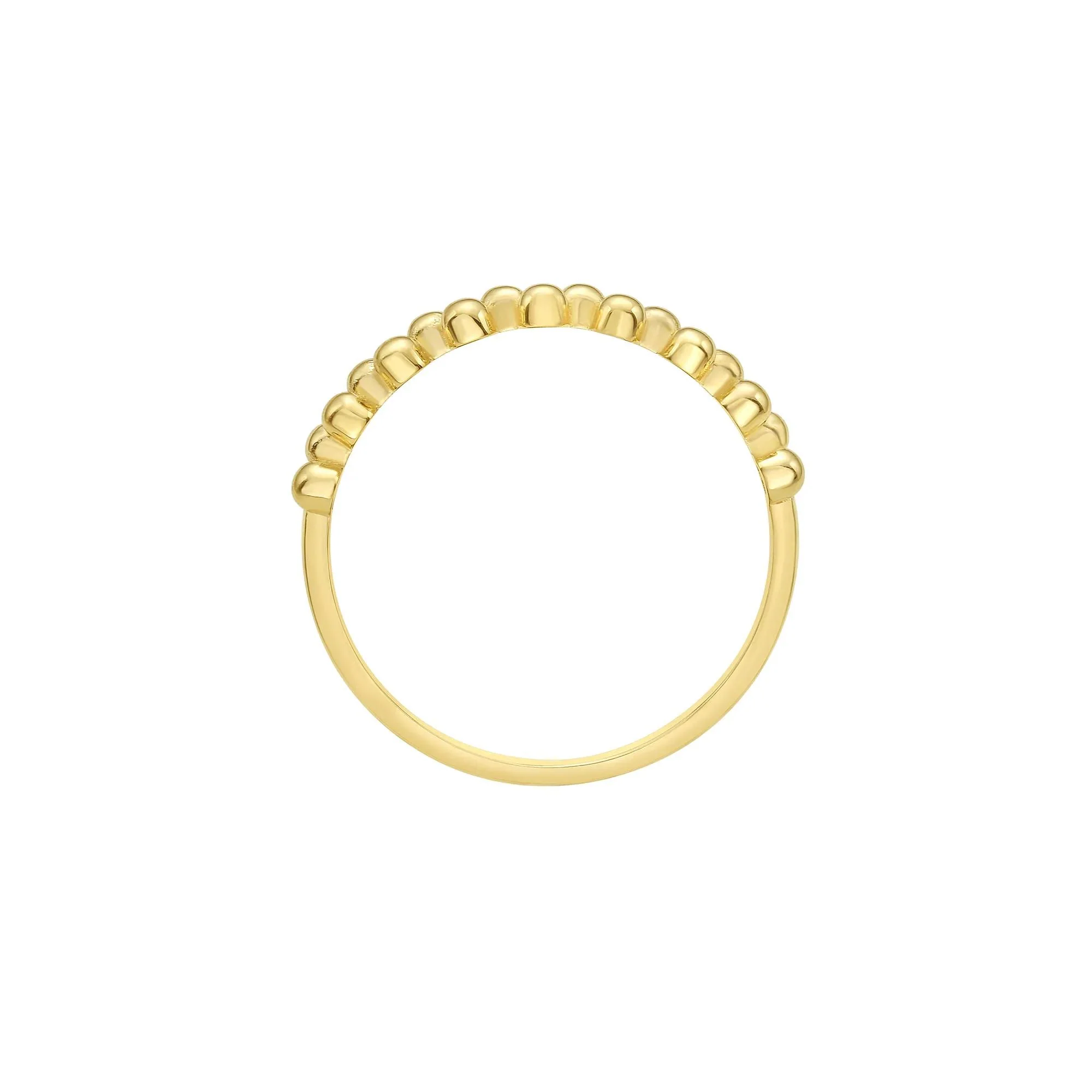Double-Row Bead Ring 14K Yellow Gold Size 5.5 - Image 2
