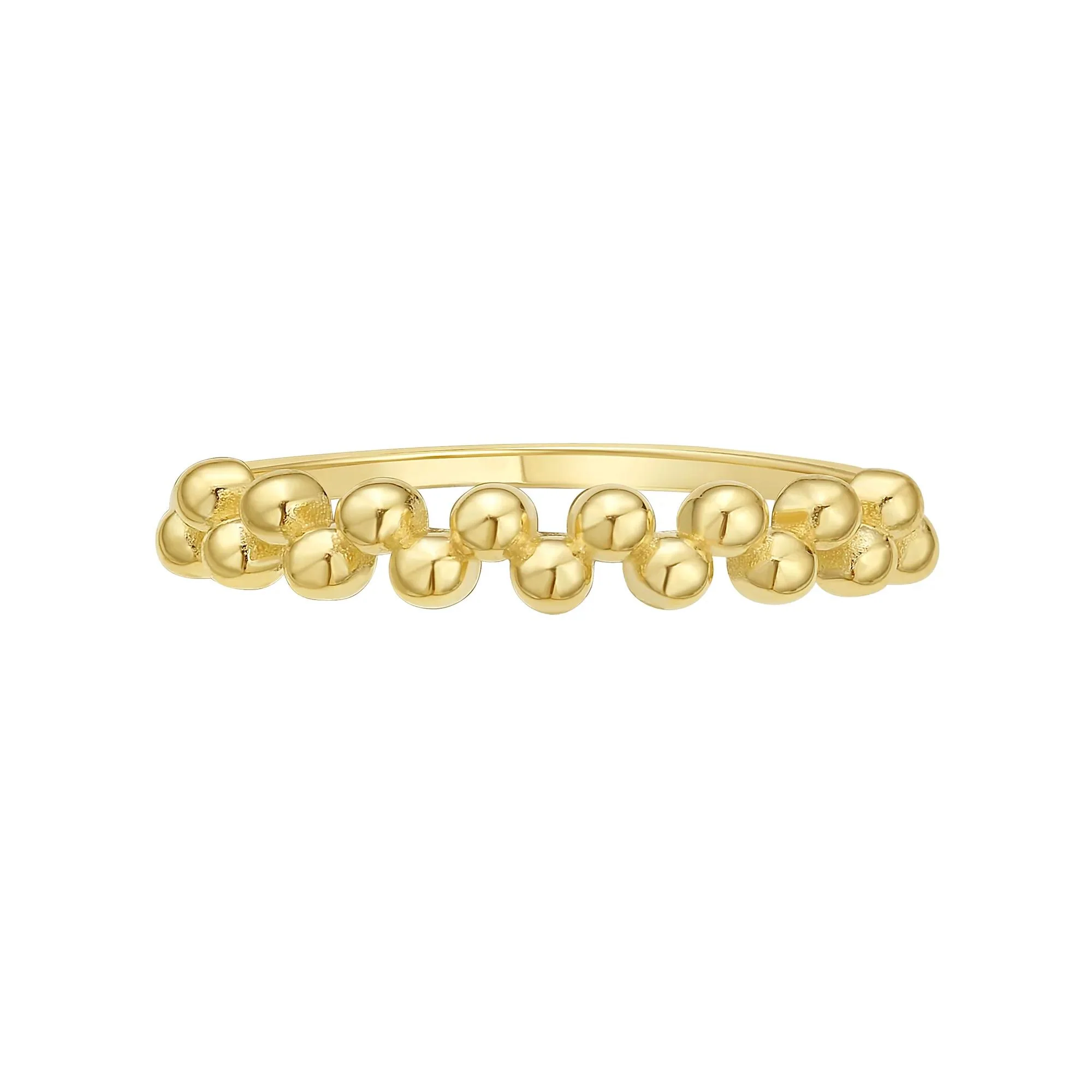 Double-Row Bead Ring 14K Yellow Gold Size 9
