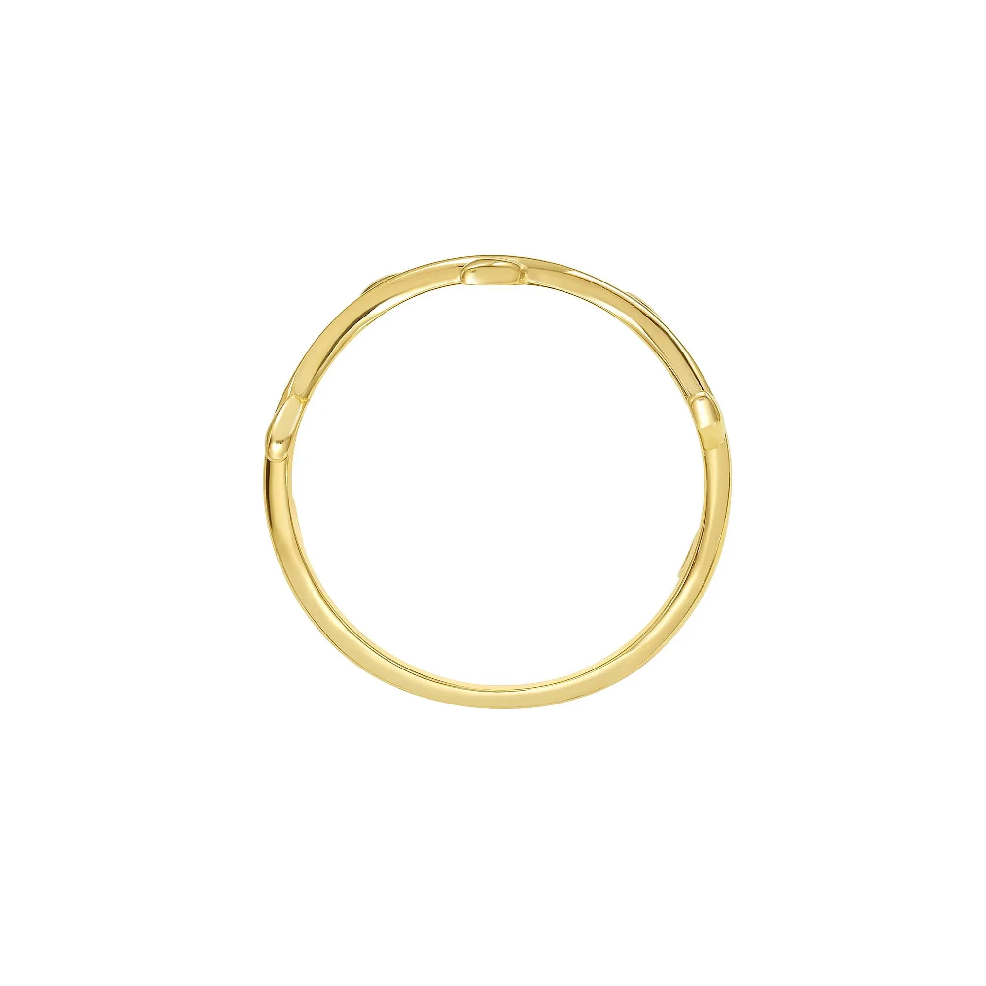 Leaf Stack Ring 14K Yellow Gold Size 8 - Image 2