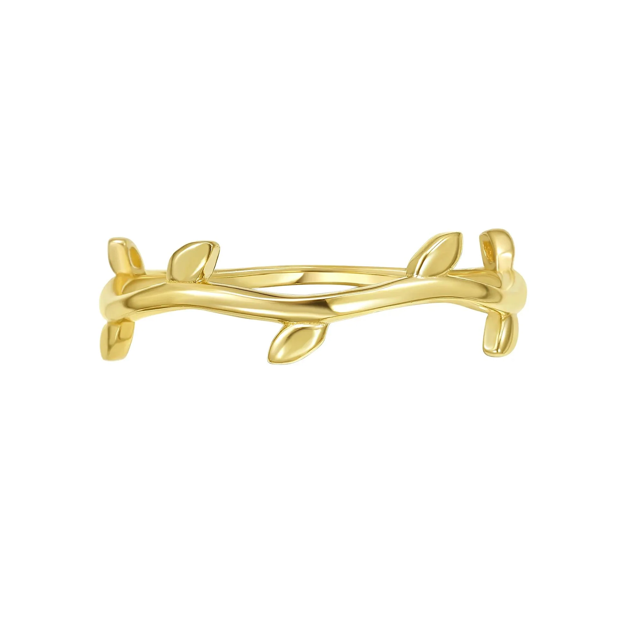 Leaf Stack Ring 14K Yellow Gold Size 9