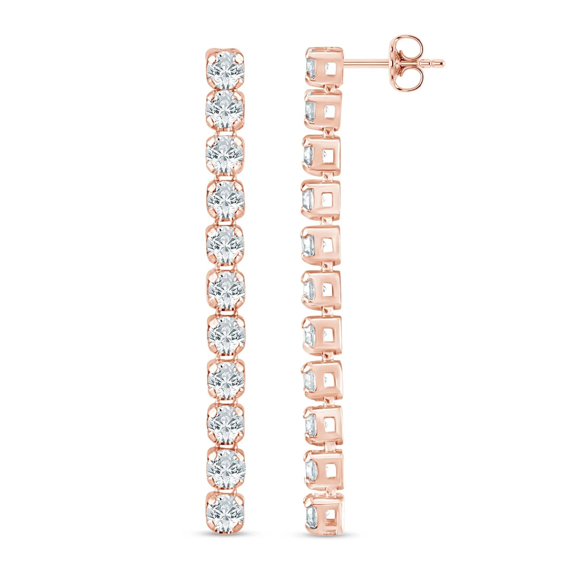 1/3 CT. Tw. Lab Grown Diamond Drop Earrings 14K Rose Gold Size 19.00mm