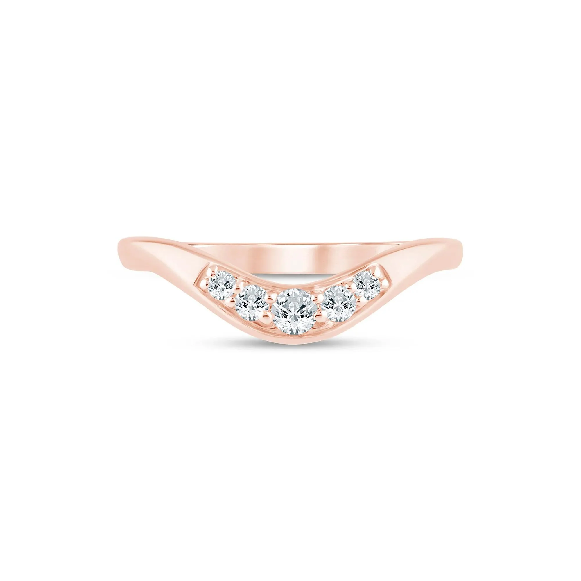 1/5 CT. Tw. Lab Grown Diamond Contour Band Ring 14K Rose Gold Size 5 1.5mm