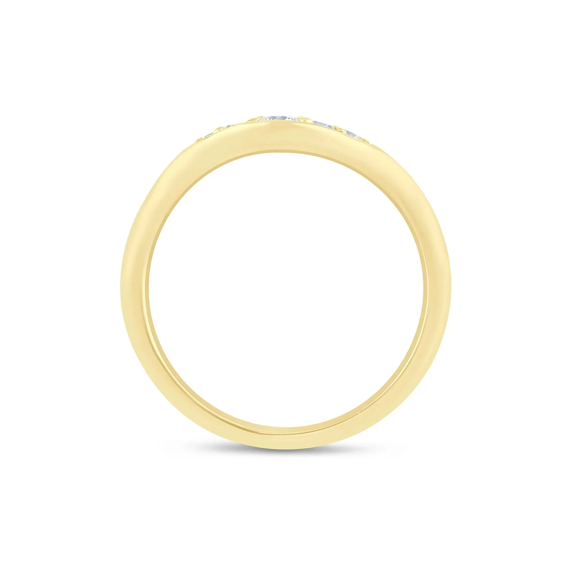 1/5 CT. Tw. Lab Grown Diamond Contour Band Ring 14K Yellow Gold Round Brilliant Cut Size 6.5 1.5mm - Image 2
