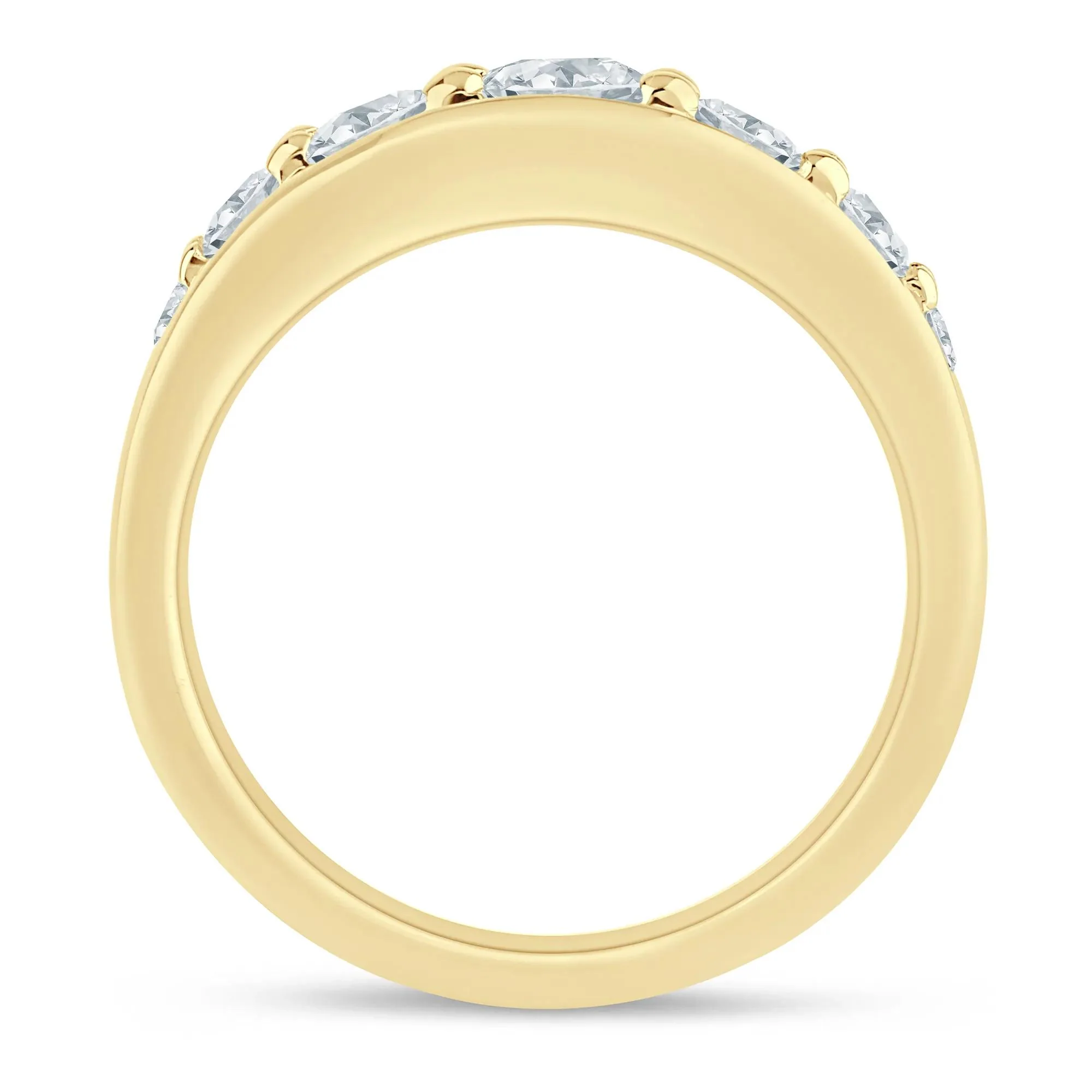 1 CT. Tw. Lab Grown Diamond Graduated Channel Band Ring 14K Yellow Gold Size 8 1.5mm - Image 2