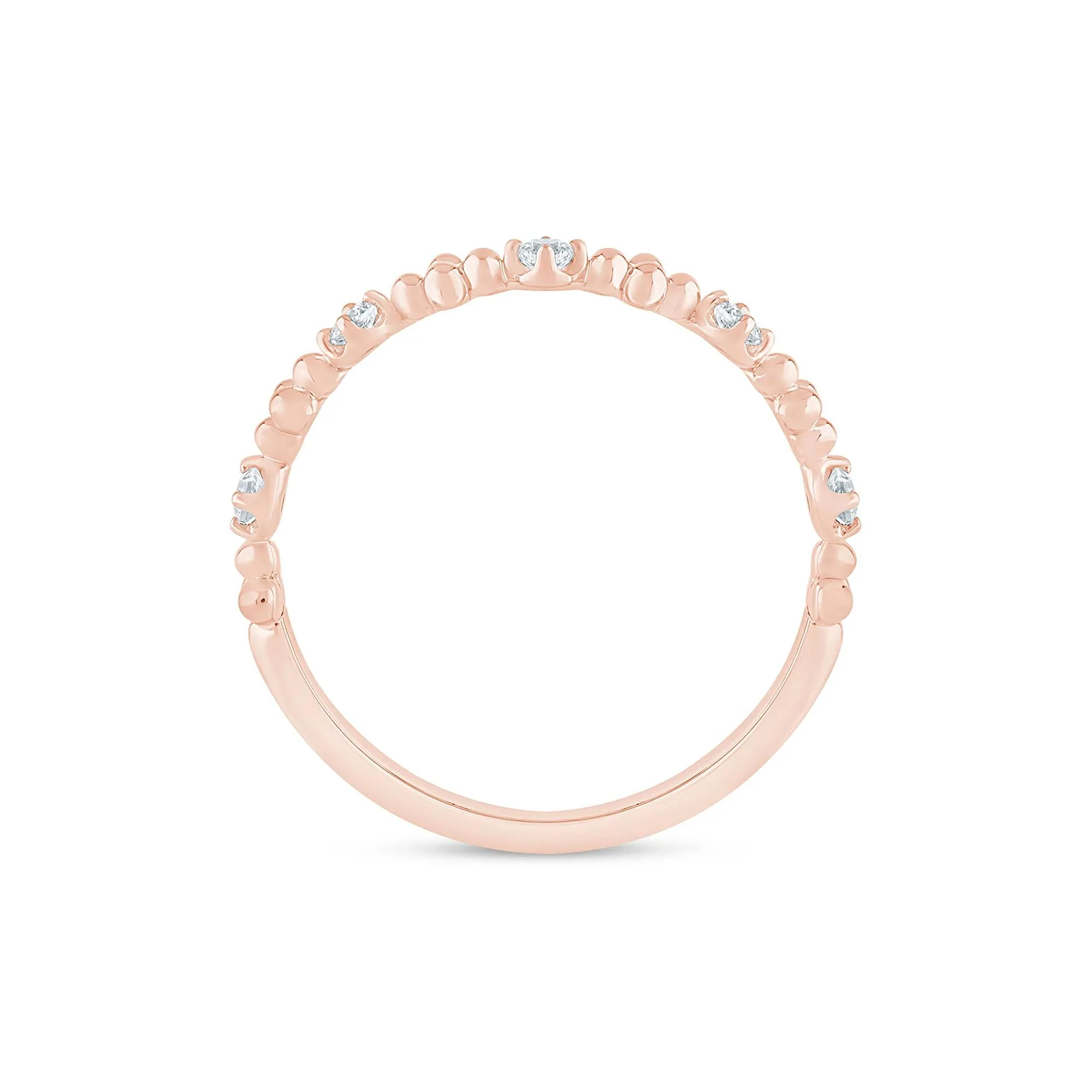 1/8 CT. Tw. Lab Grown Diamond Stack Band Ring 10K Rose Gold Size 5 1.5mm - Image 2