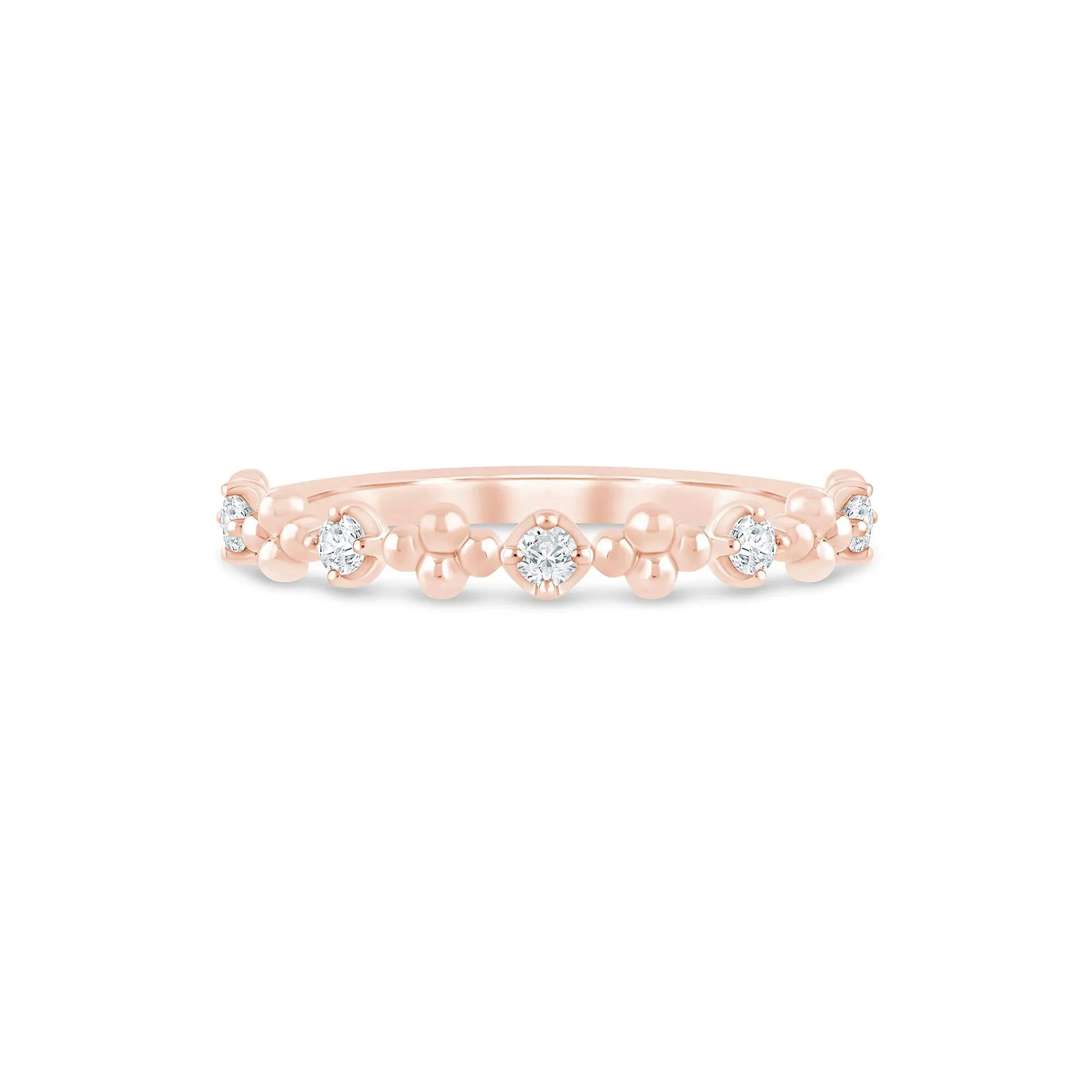 1/8 CT. Tw. Lab Grown Diamond Stack Band Ring 10K Rose Gold Size 9 1.5mm
