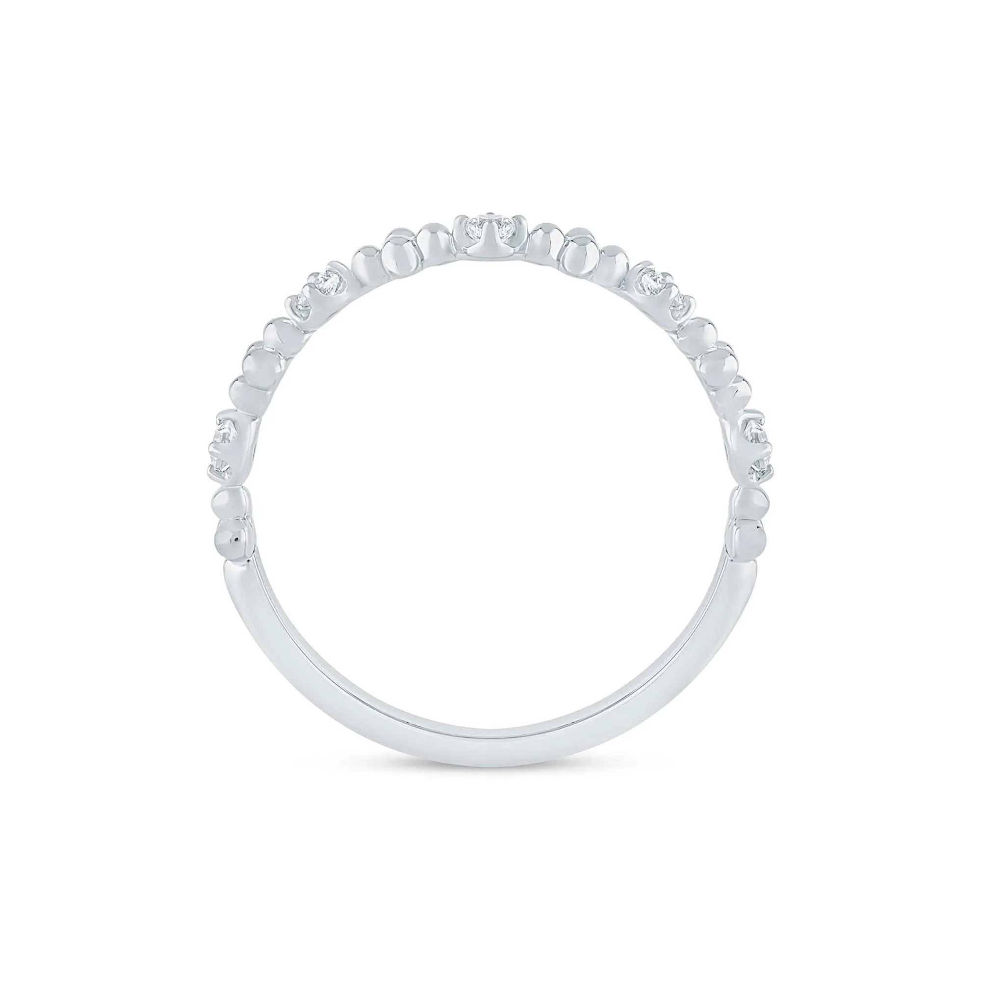 1/8 CT. Tw. Lab Grown Diamond Stack Band Ring 10K White Gold Size 6.5 1.5mm - Image 2