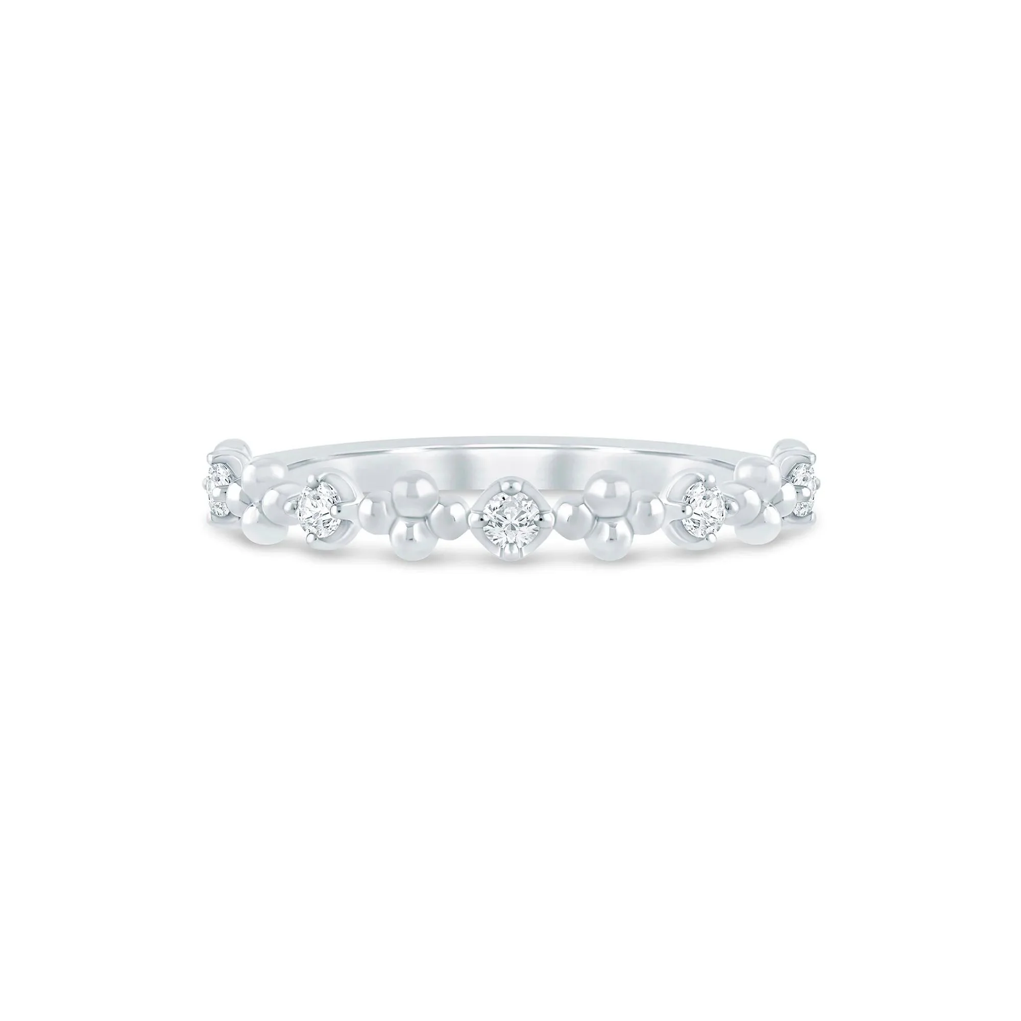 1/8 CT. Tw. Lab Grown Diamond Stack Band Ring 10K White Gold Size 8 1.5mm