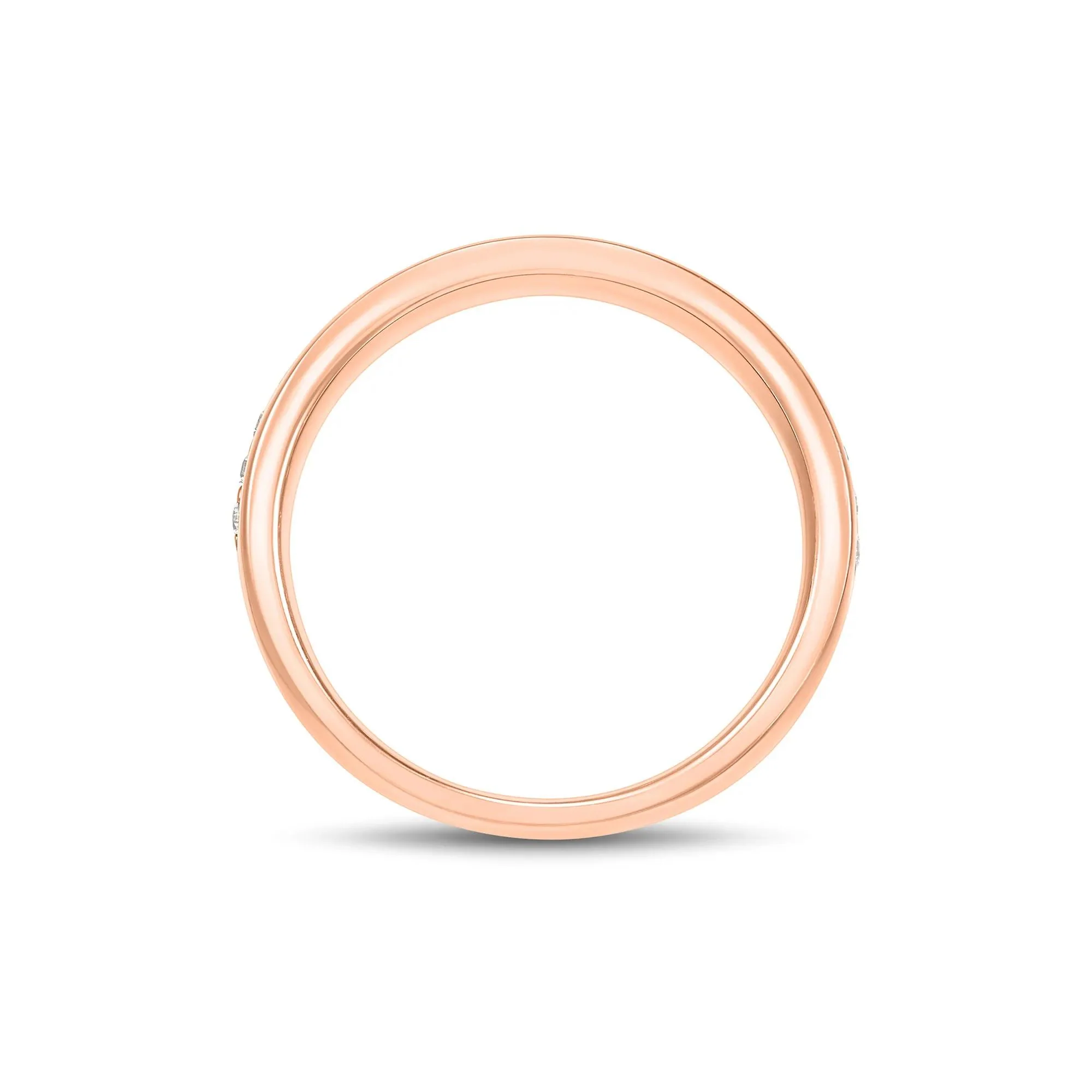 1/4 CT. Tw. Lab Grown Diamond High-Polish Band Ring 10K Rose Gold Round Brilliant Cut Size 7.5 1.5mm - Image 2