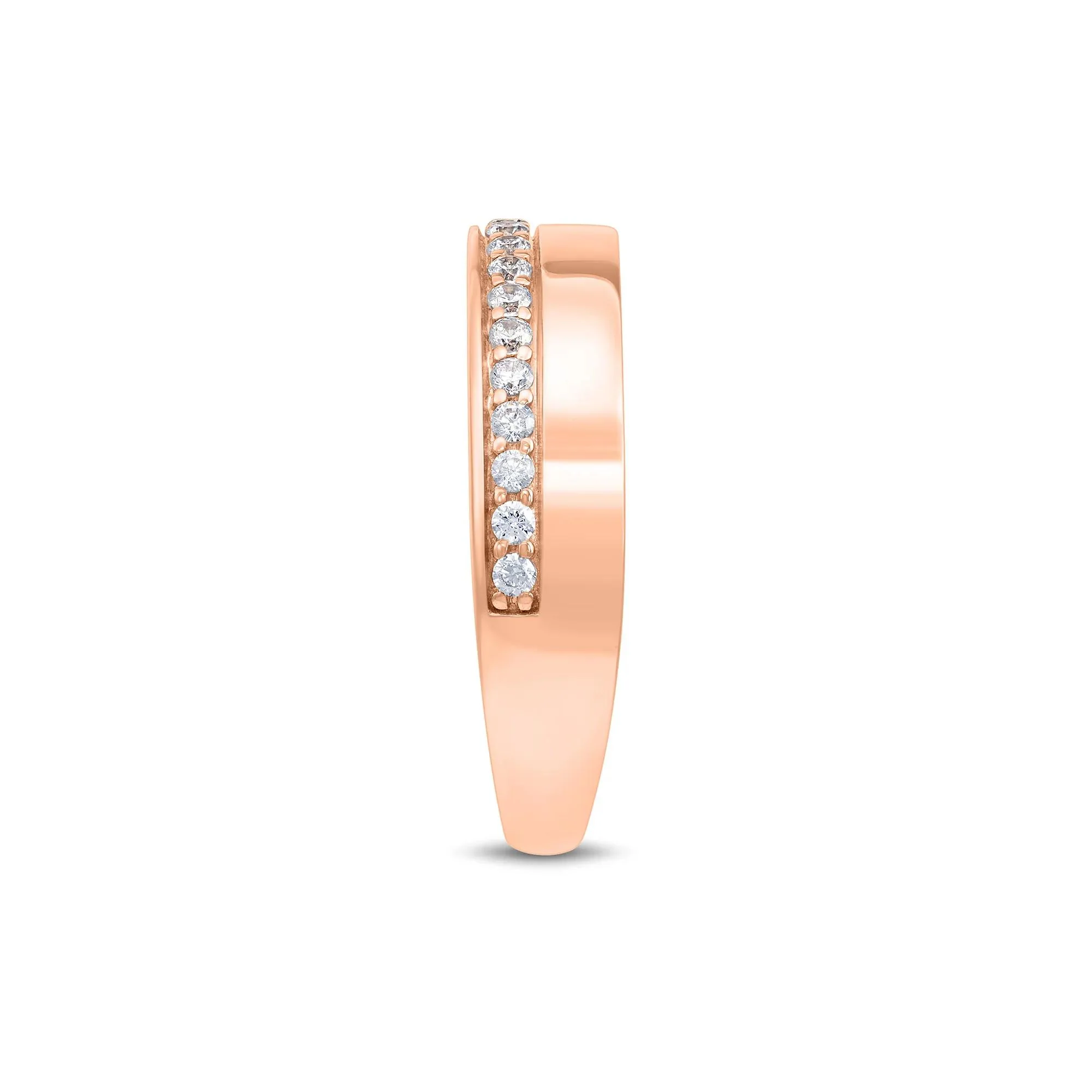 1/4 CT. Tw. Lab Grown Diamond High-Polish Band Ring 10K Rose Gold Round Brilliant Cut Size 7.5 1.5mm - Image 3