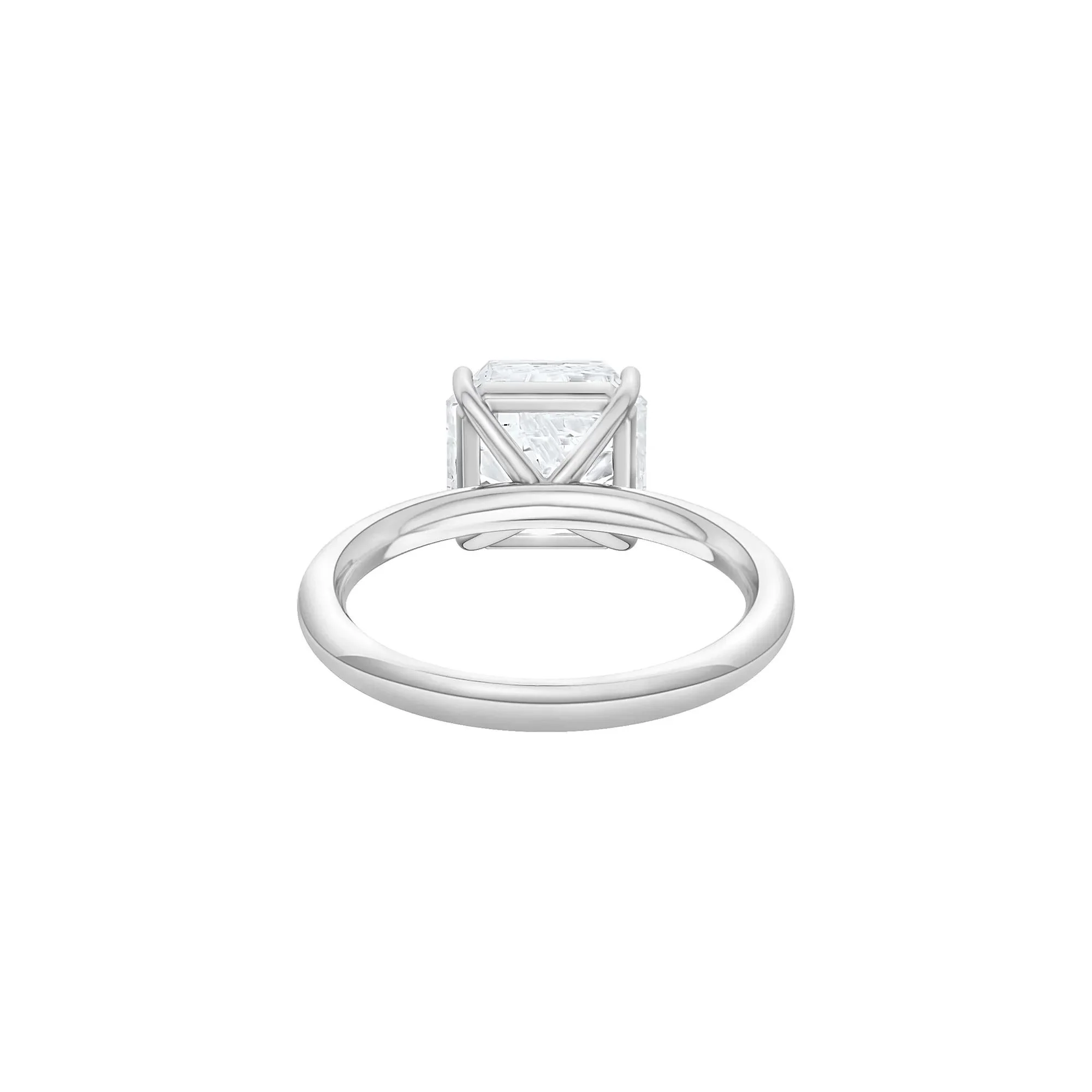 Lab Grown Diamond Square Radiant-Cut Solitaire Engagement Ring 14K White Gold (3 CT.) Size 9 2mm - Image 4