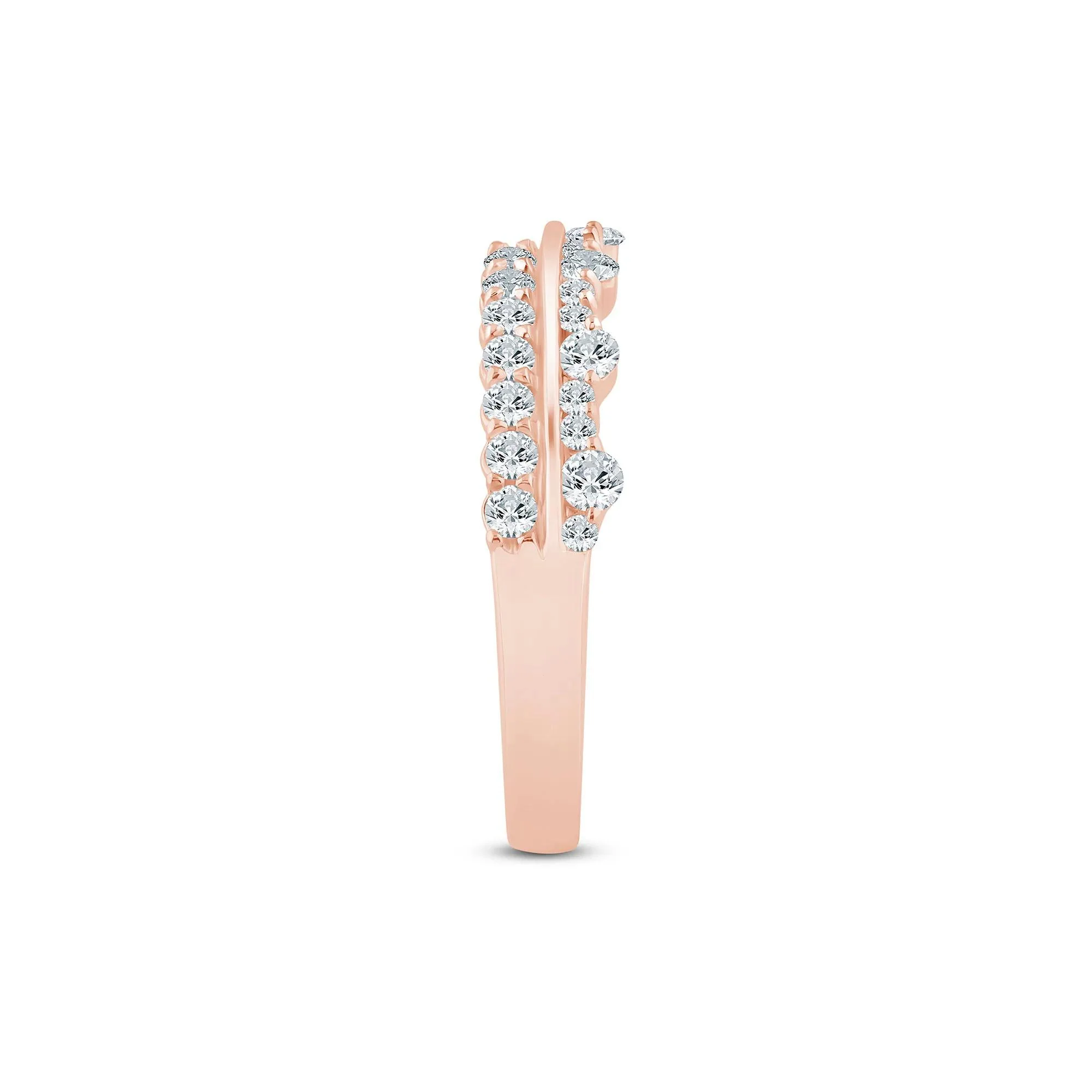 5/8 CT. Tw. Lab Grown Diamond Multi-Row Anniversary Band Ring 14K Rose Gold Size 5 2.5mm - Image 3
