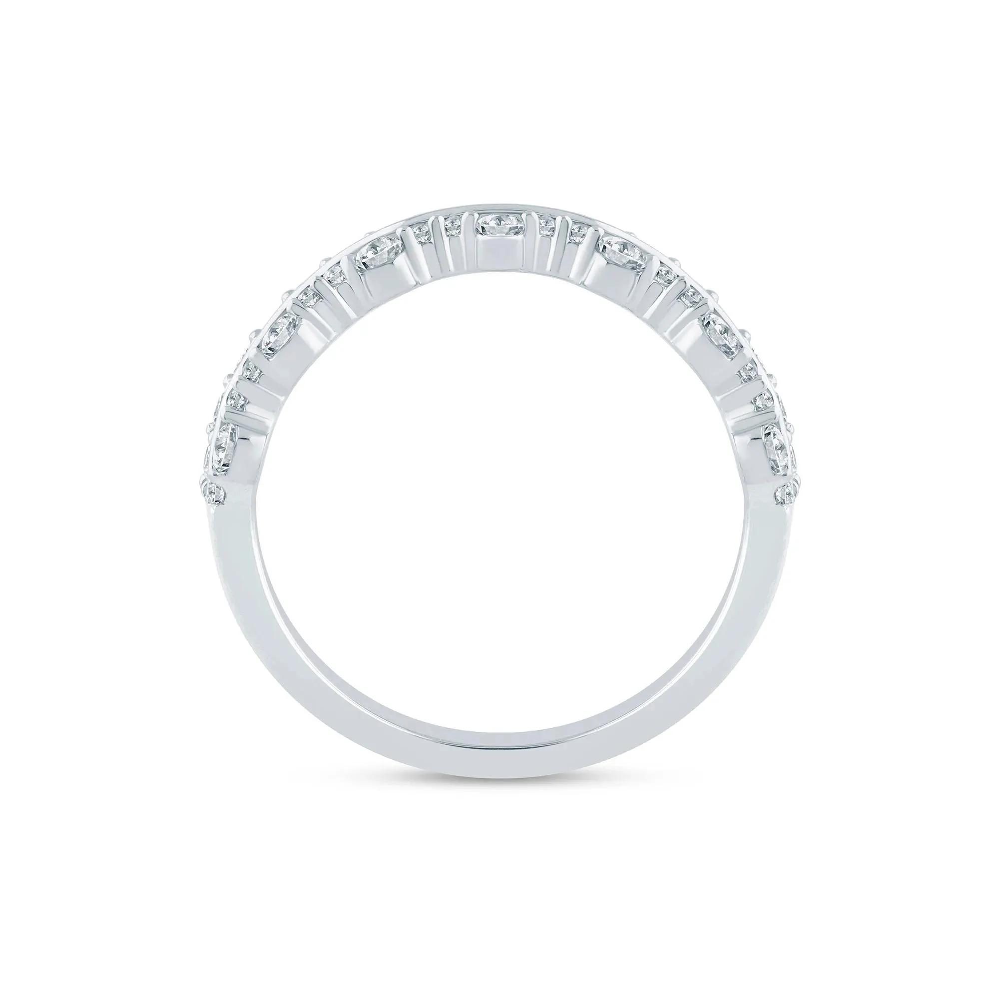 5/8 CT. Tw. Lab Grown Diamond Multi-Row Anniversary Band Ring 14K White Gold Size 5 2.5mm - Image 2