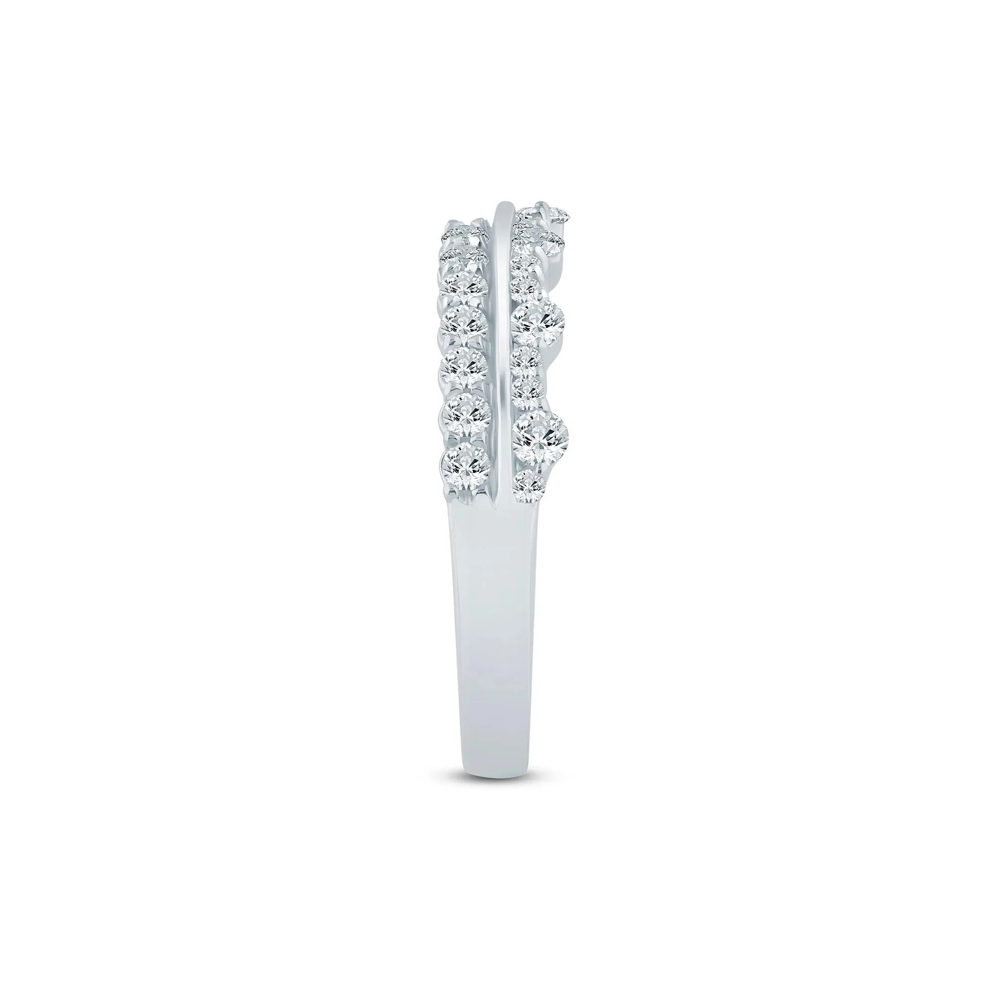 5/8 CT. Tw. Lab Grown Diamond Multi-Row Anniversary Band Ring 14K White Gold Size 8.5 2.5mm - Image 3
