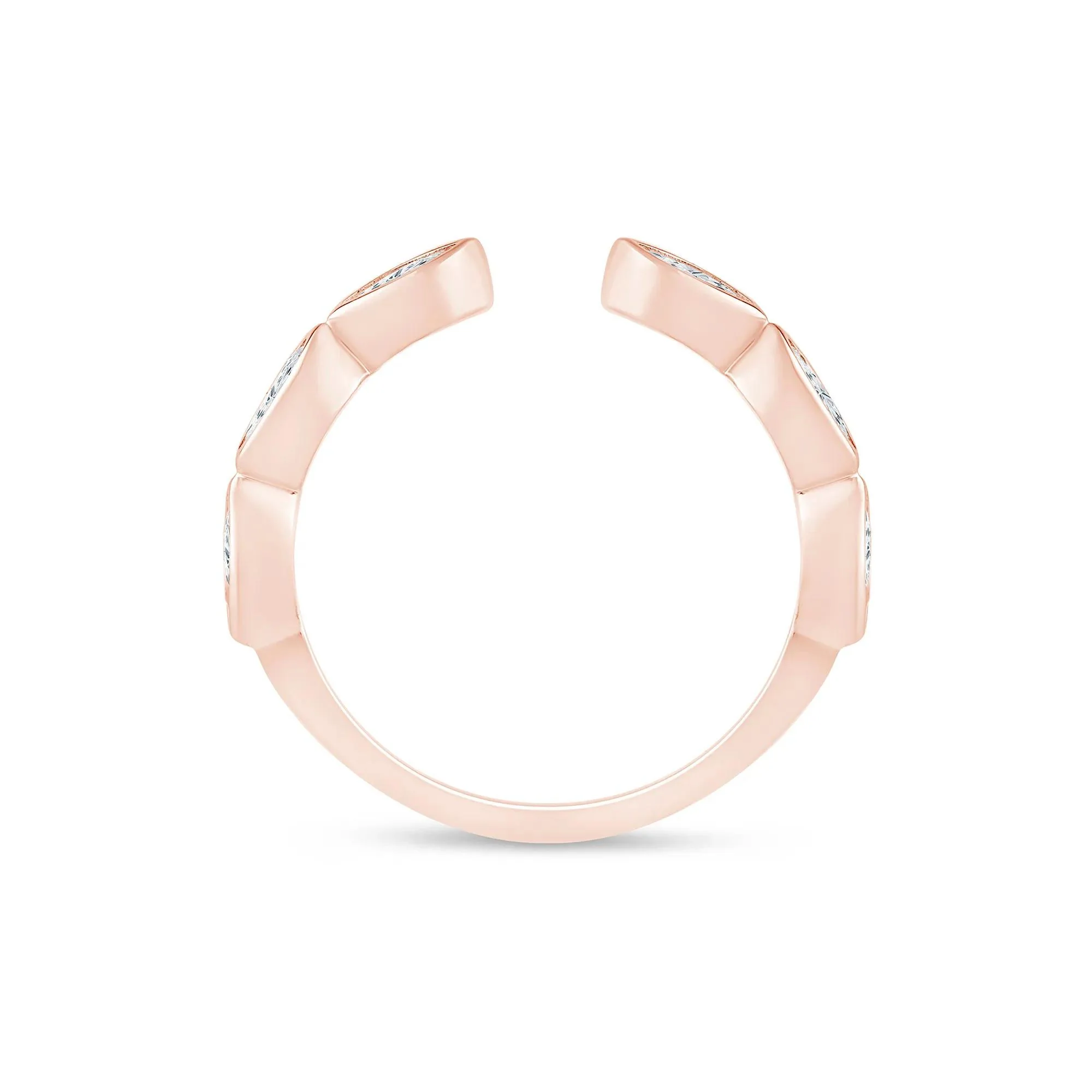 5/8 CT. Tw. Lab Grown Diamond Marquise Open Band Ring 14K Rose Gold Size 8 2mm - Image 2