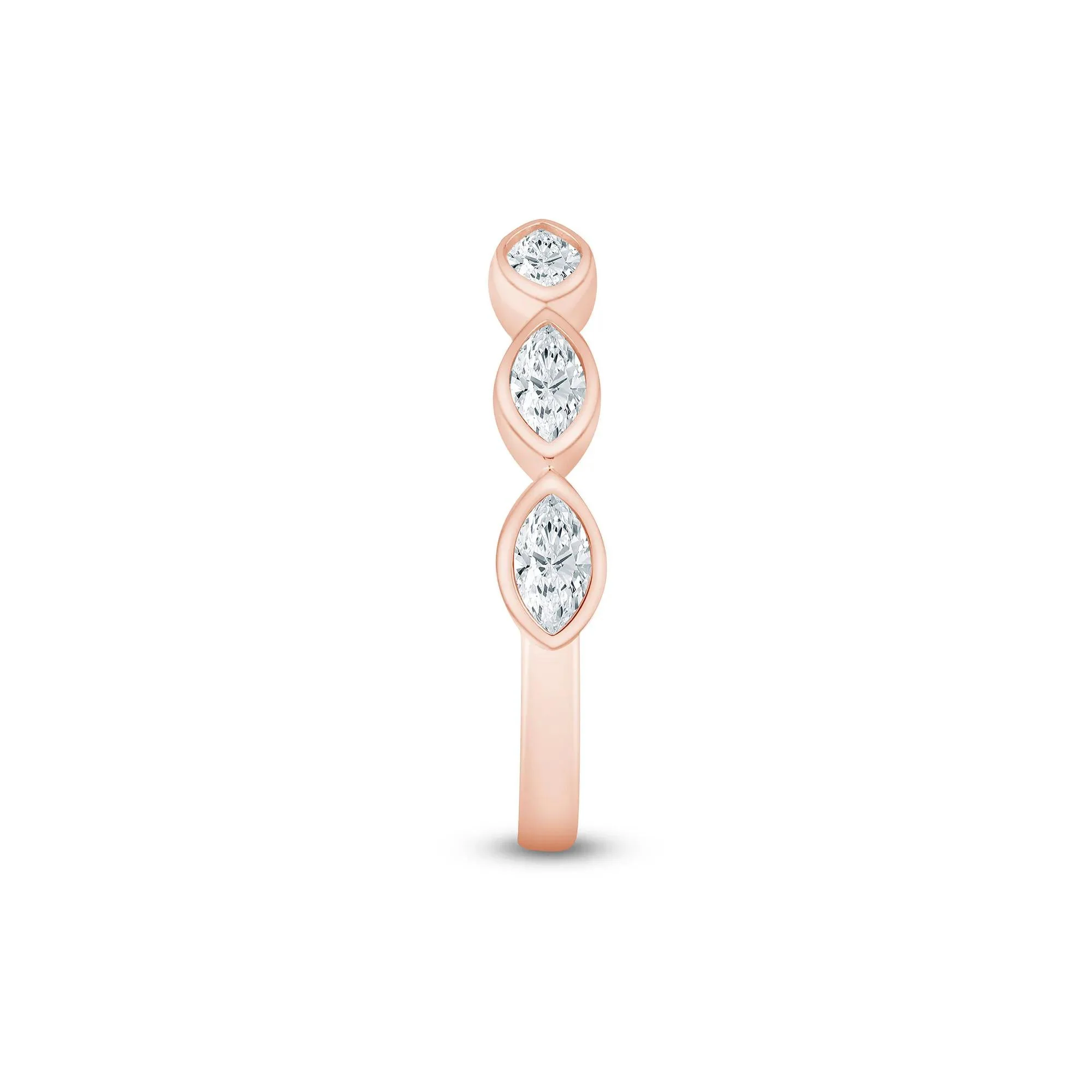 5/8 CT. Tw. Lab Grown Diamond Marquise Open Band Ring 14K Rose Gold Size 8.5 2mm - Image 3