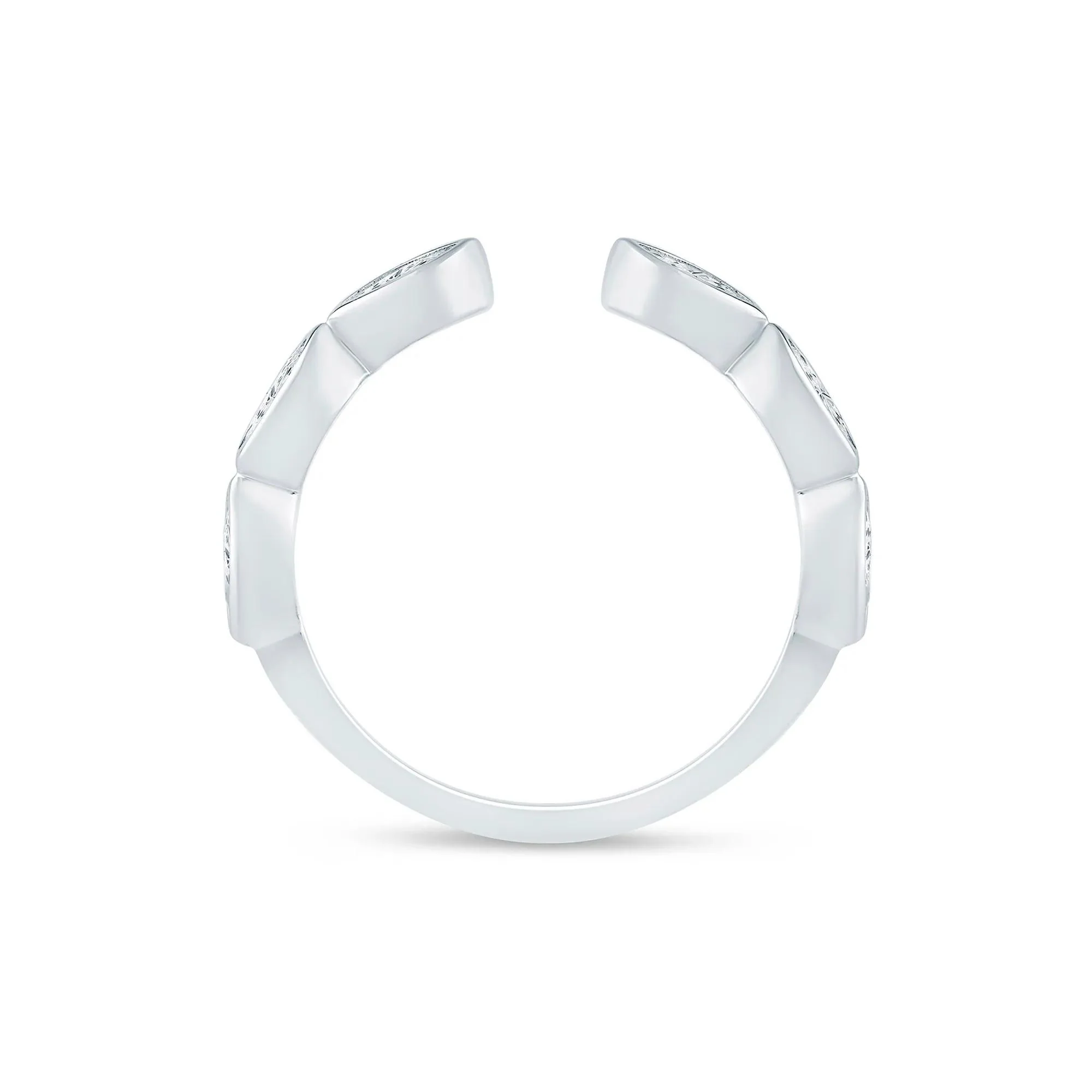 5/8 CT. Tw. Lab Grown Diamond Marquise Open Band Ring 14K White Gold Size 5.5 2mm - Image 2