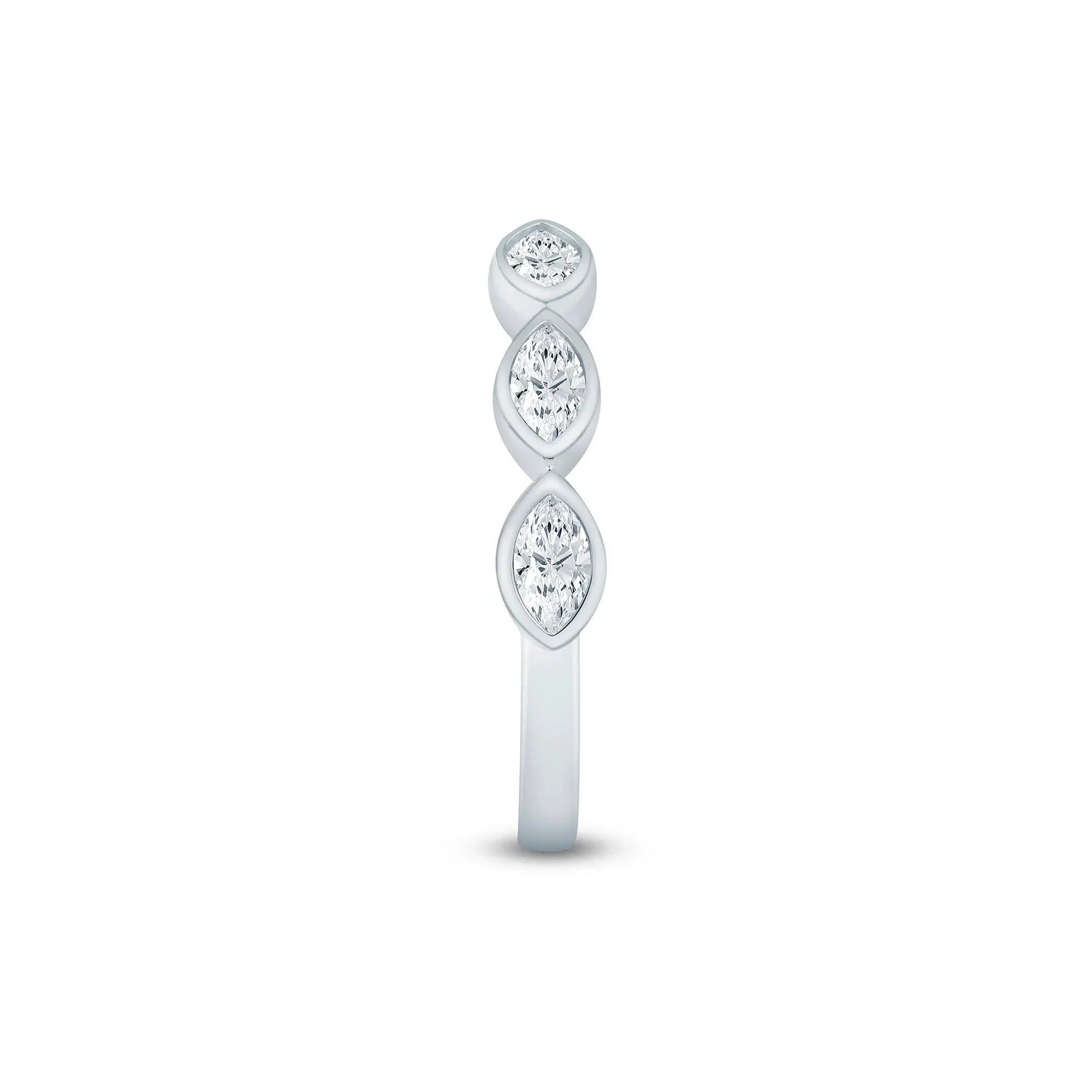 5/8 CT. Tw. Lab Grown Diamond Marquise Open Band Ring 14K White Gold Size 6 2mm - Image 3