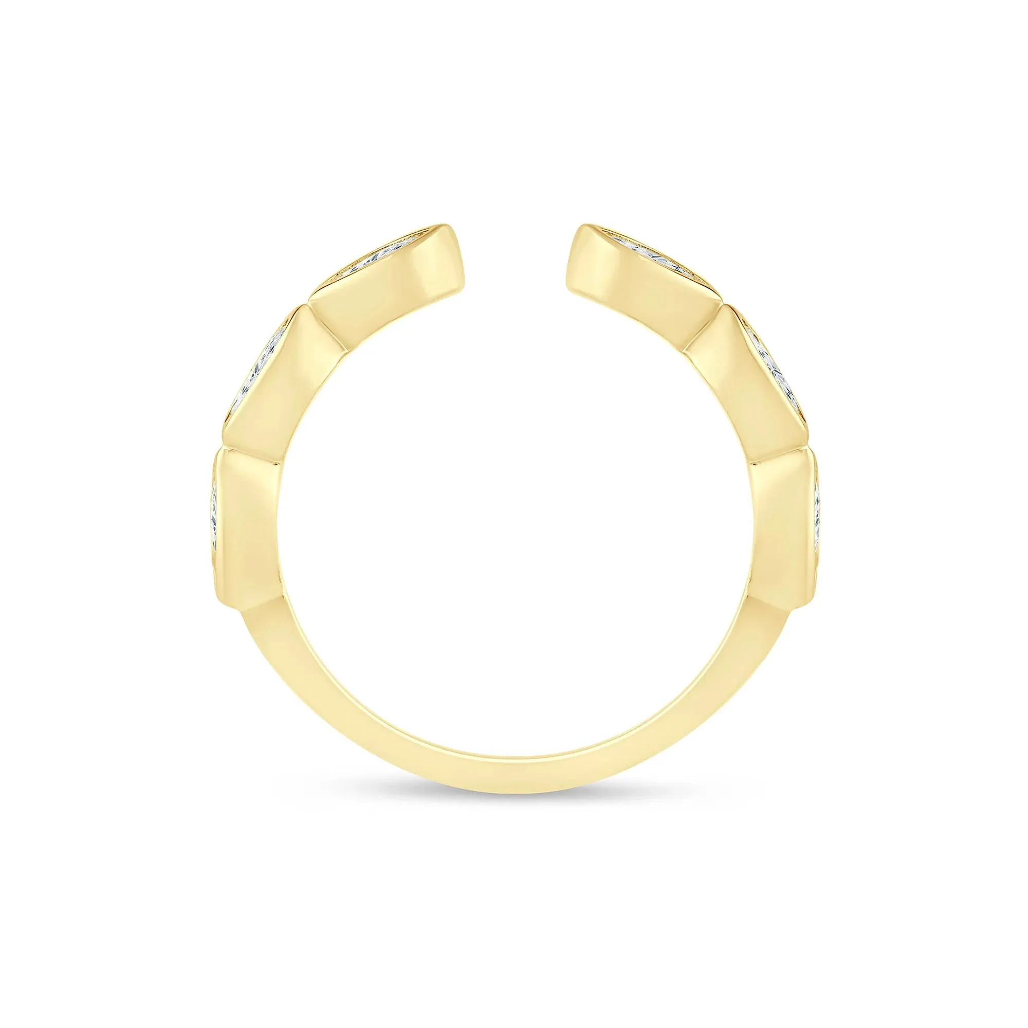 5/8 CT. Tw. Lab Grown Diamond Marquise Open Band Ring 14K Yellow Gold Size 5 2mm - Image 2