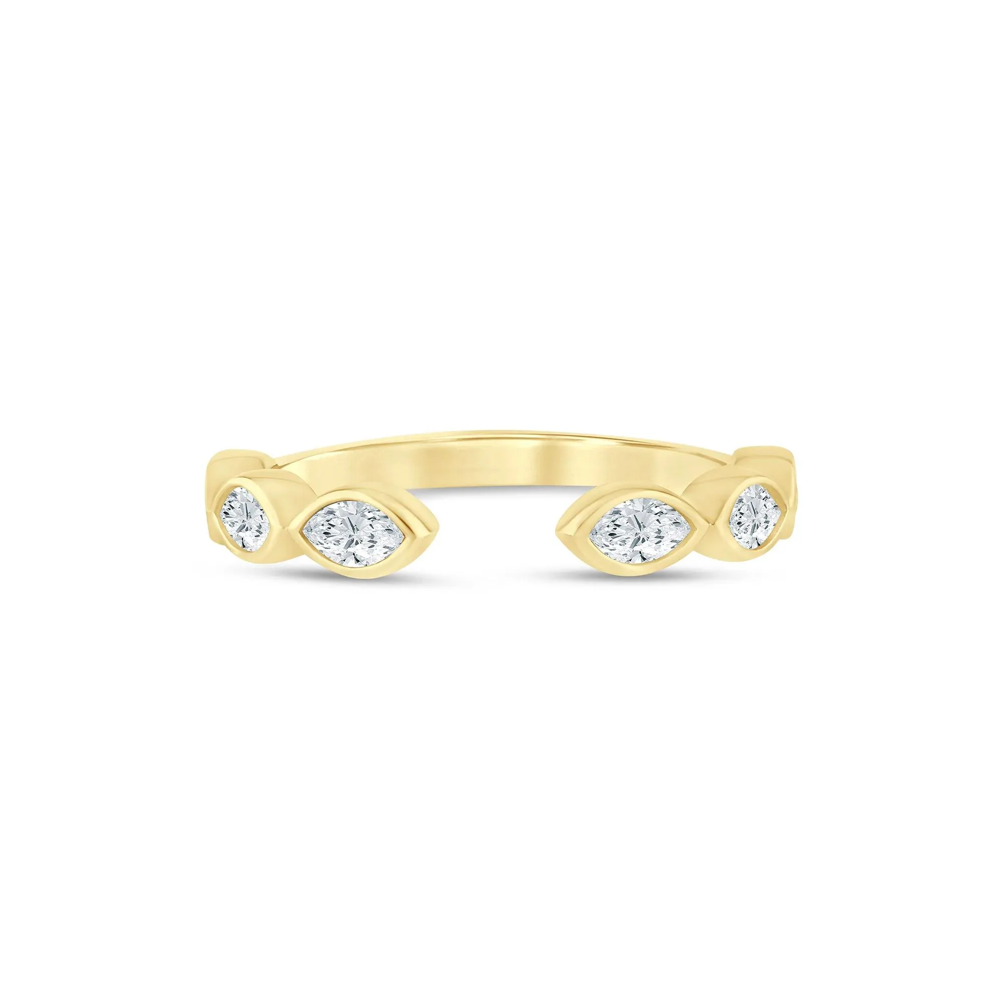 5/8 CT. Tw. Lab Grown Diamond Marquise Open Band Ring 14K Yellow Gold Size 6.5 2mm