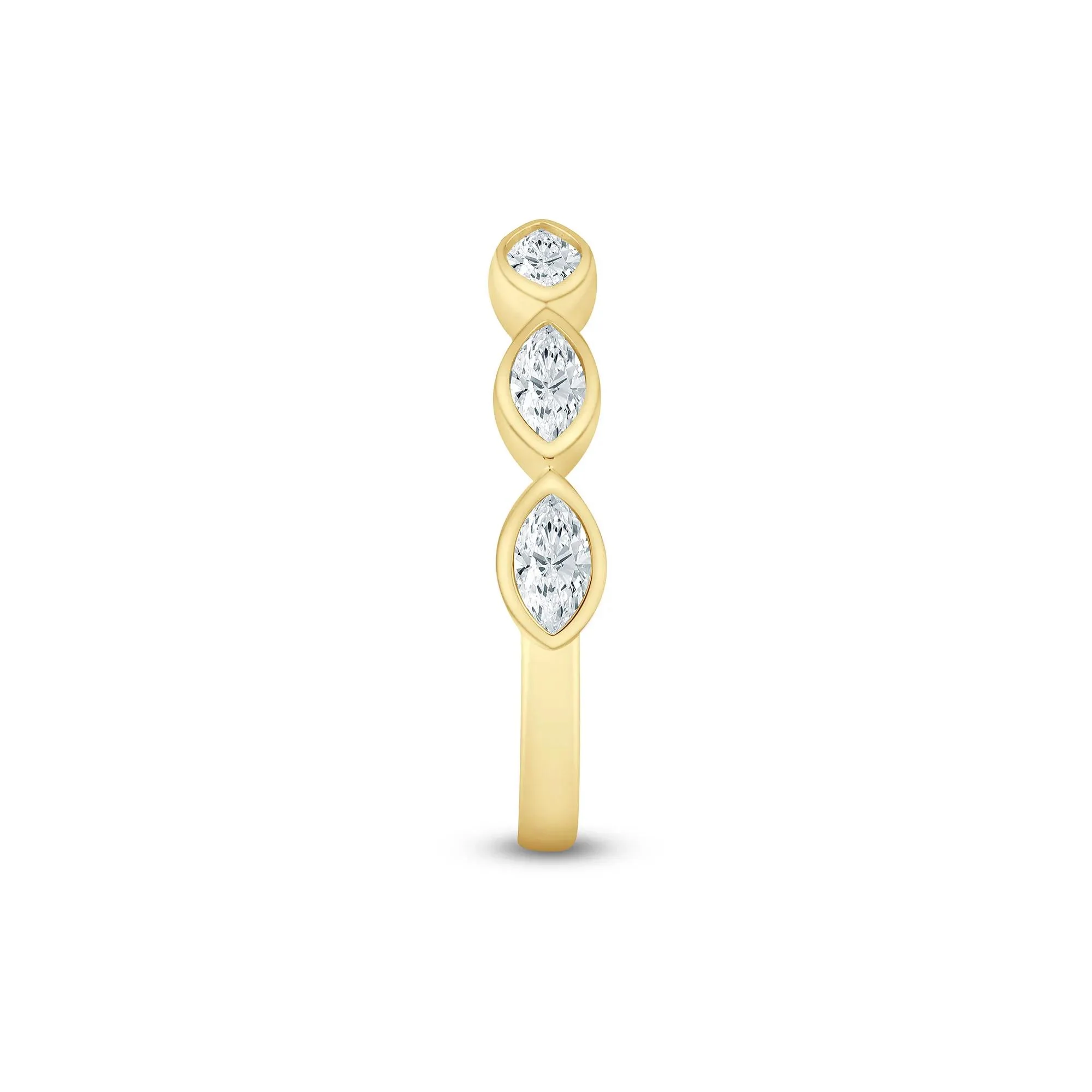 5/8 CT. Tw. Lab Grown Diamond Marquise Open Band Ring 14K Yellow Gold Size 8 2mm - Image 3