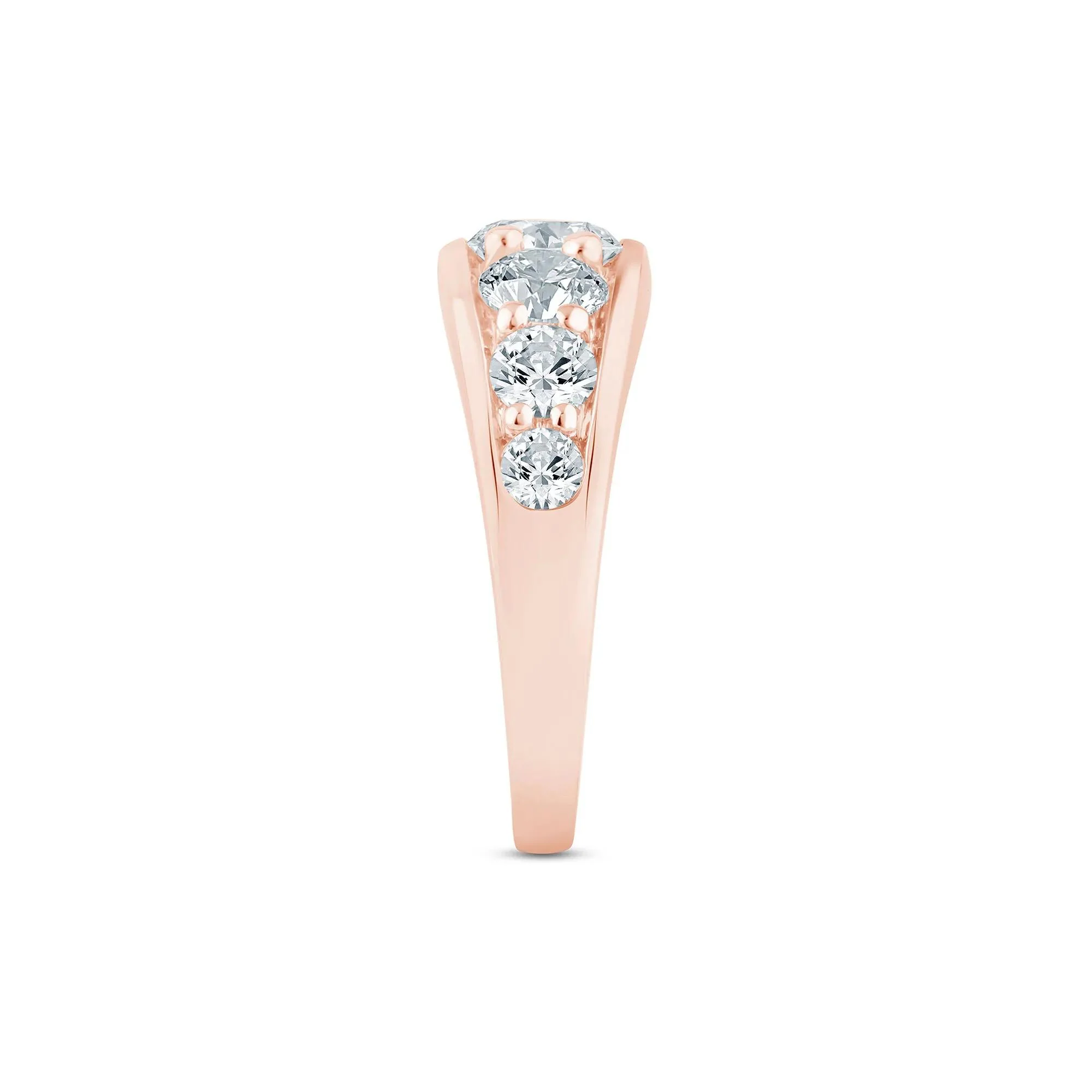 2 CT. Tw. Lab Grown Diamond Graduated Channel Band Ring 14K Rose Gold Size 7 2mm - Image 3