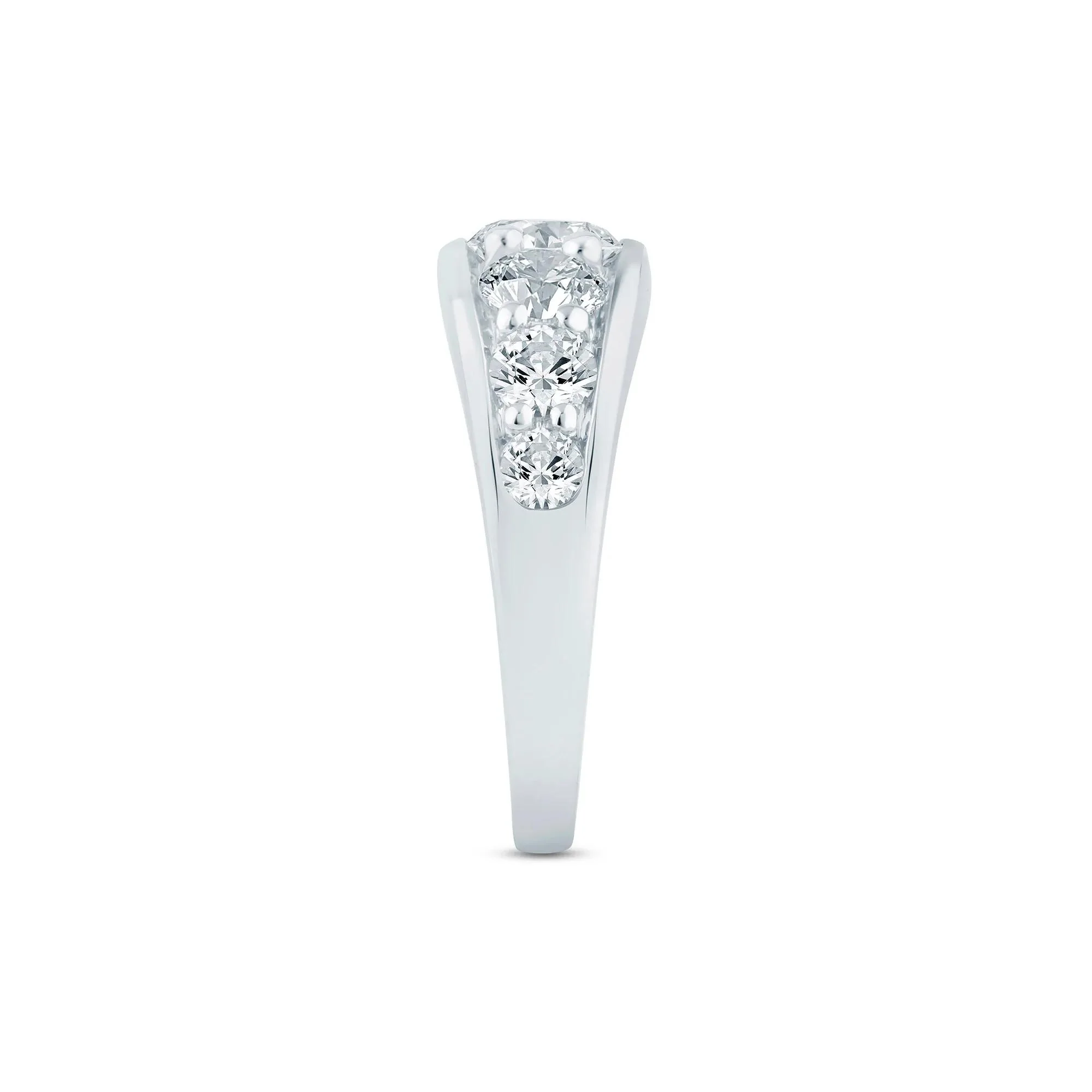 2 CT. Tw. Lab Grown Diamond Graduated Channel Band Ring 14K White Gold Size 7 2mm - Image 3