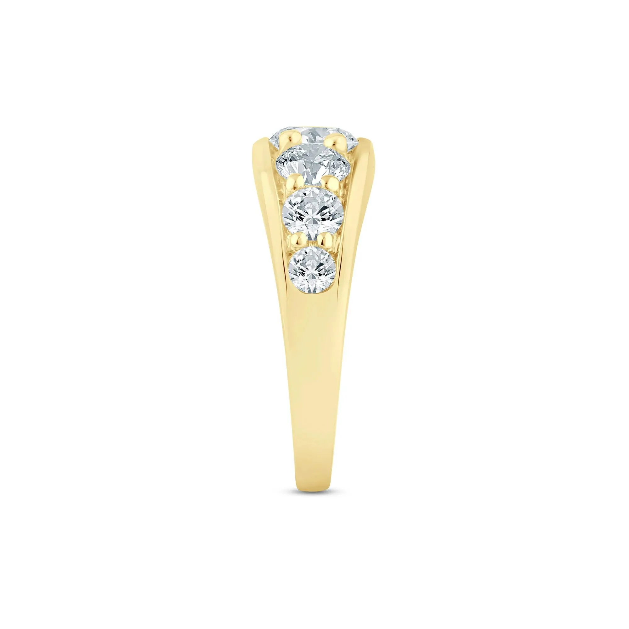 2 CT. Tw. Lab Grown Diamond Graduated Channel Band Ring 14K Yellow Gold Size 5.5 2mm - Image 3