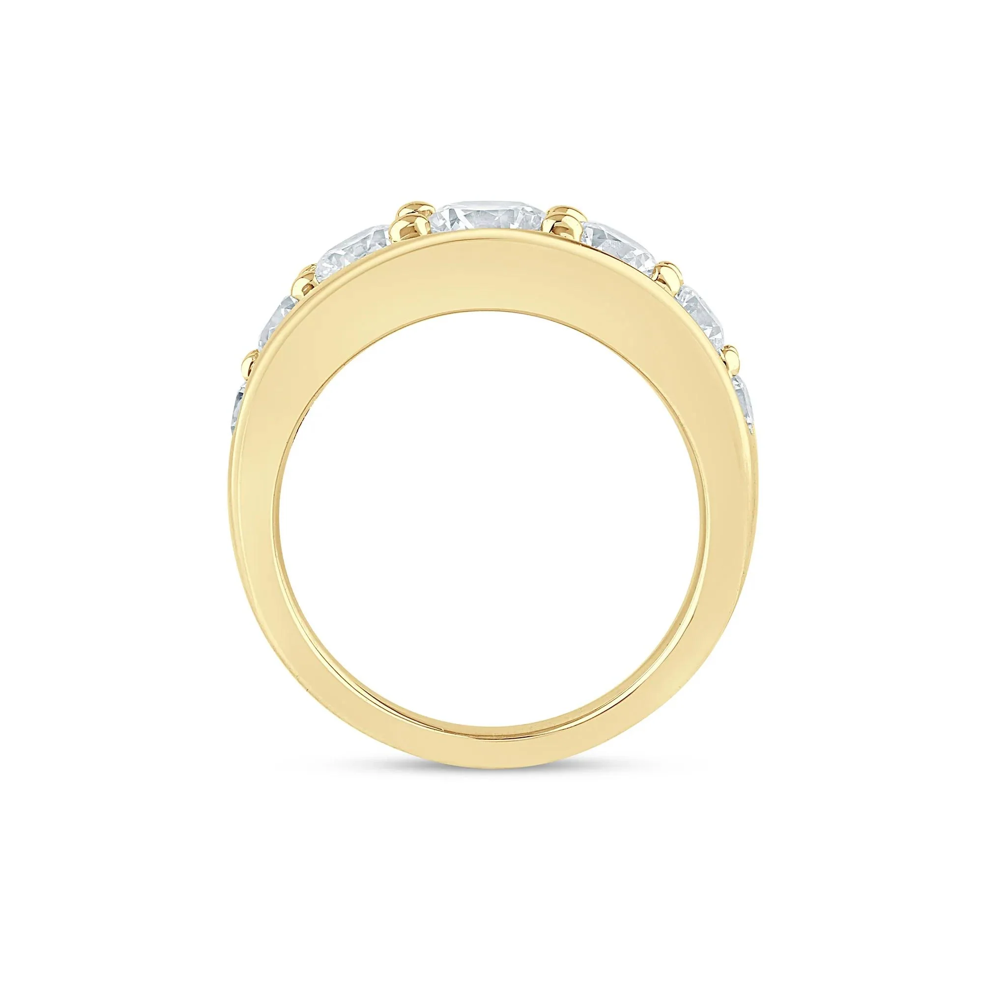 2 CT. Tw. Lab Grown Diamond Graduated Channel Band Ring 14K Yellow Gold Size 8 2mm - Image 2