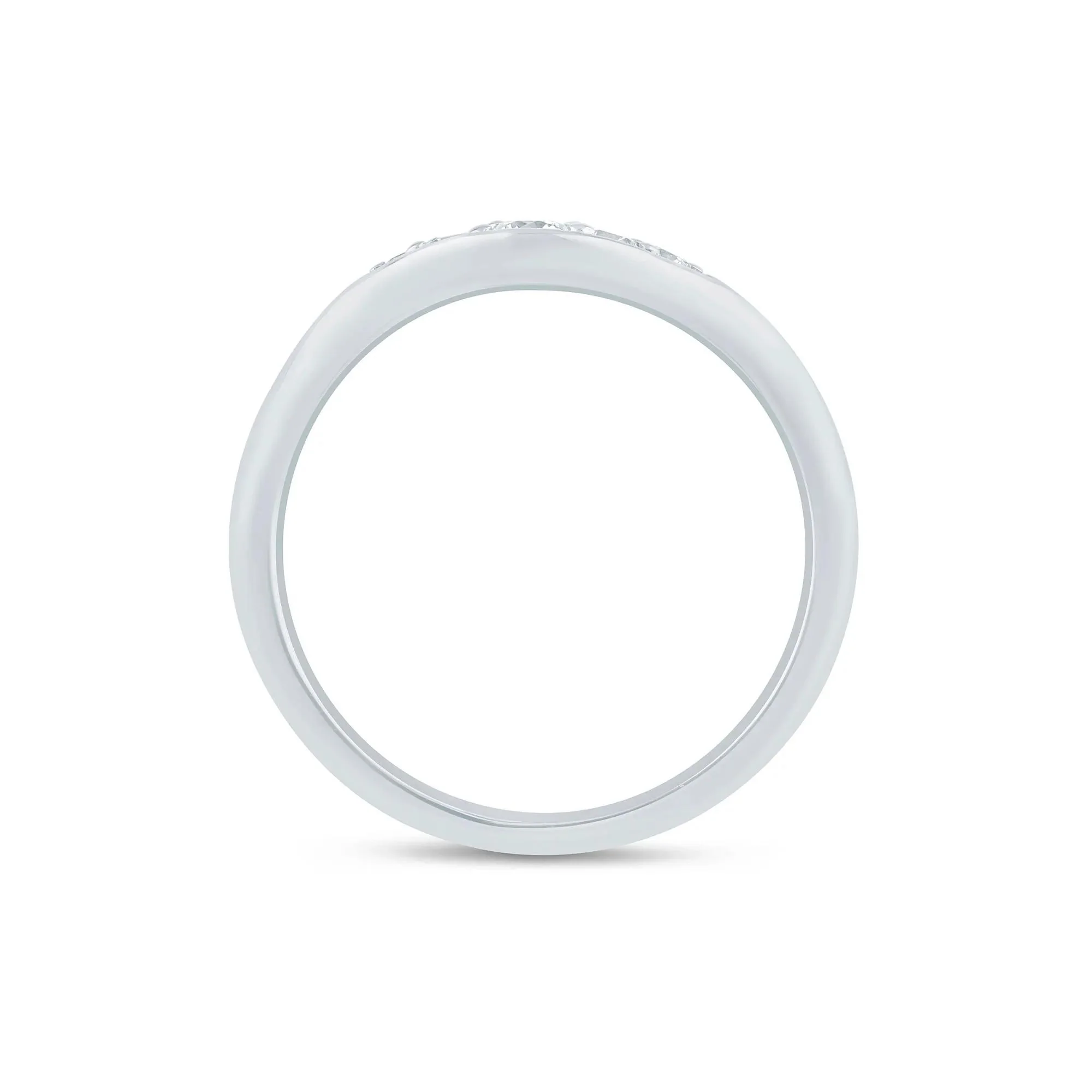 1/5 CT. Tw. Lab Grown Diamond Contour Band Ring 14K White Gold Round Brilliant Cut Size 8.5 1.5mm - Image 2