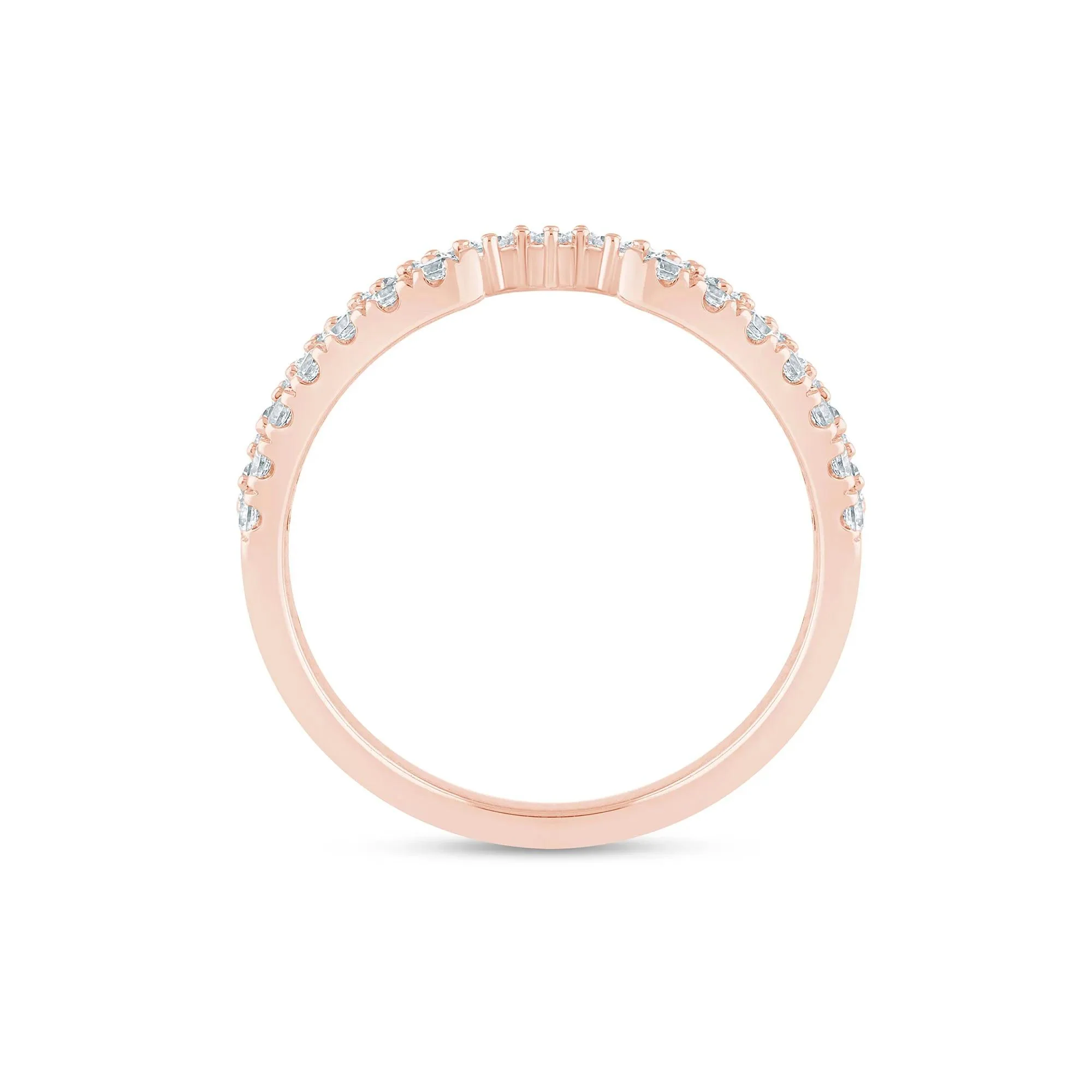 1/2 CT. Tw) Lab Grown Diamond Open Band Ring 14K Rose Gold ( Size 7 2mm - Image 2