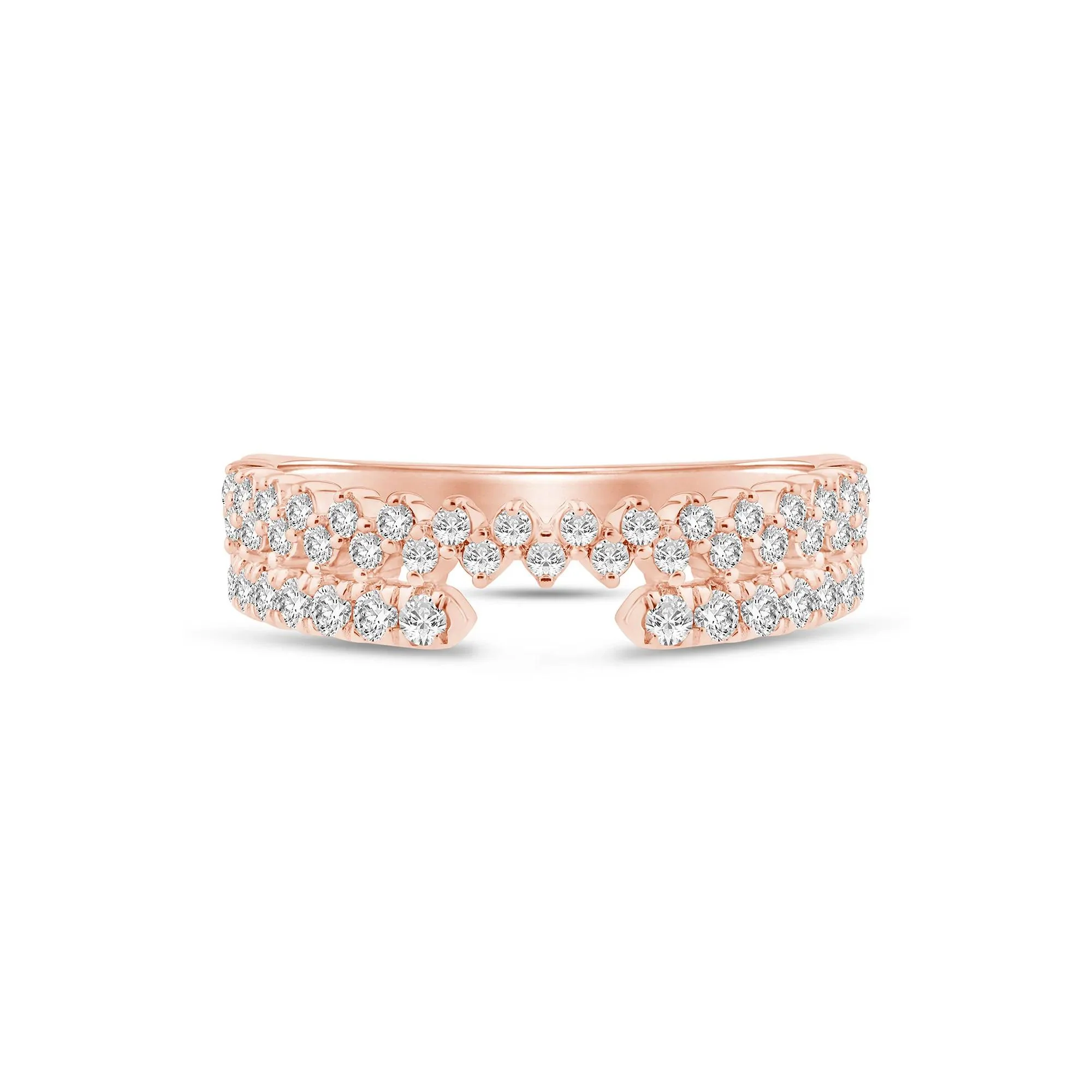 1/2 CT. Tw) Lab Grown Diamond Open Band Ring 14K Rose Gold ( Size 8 2mm