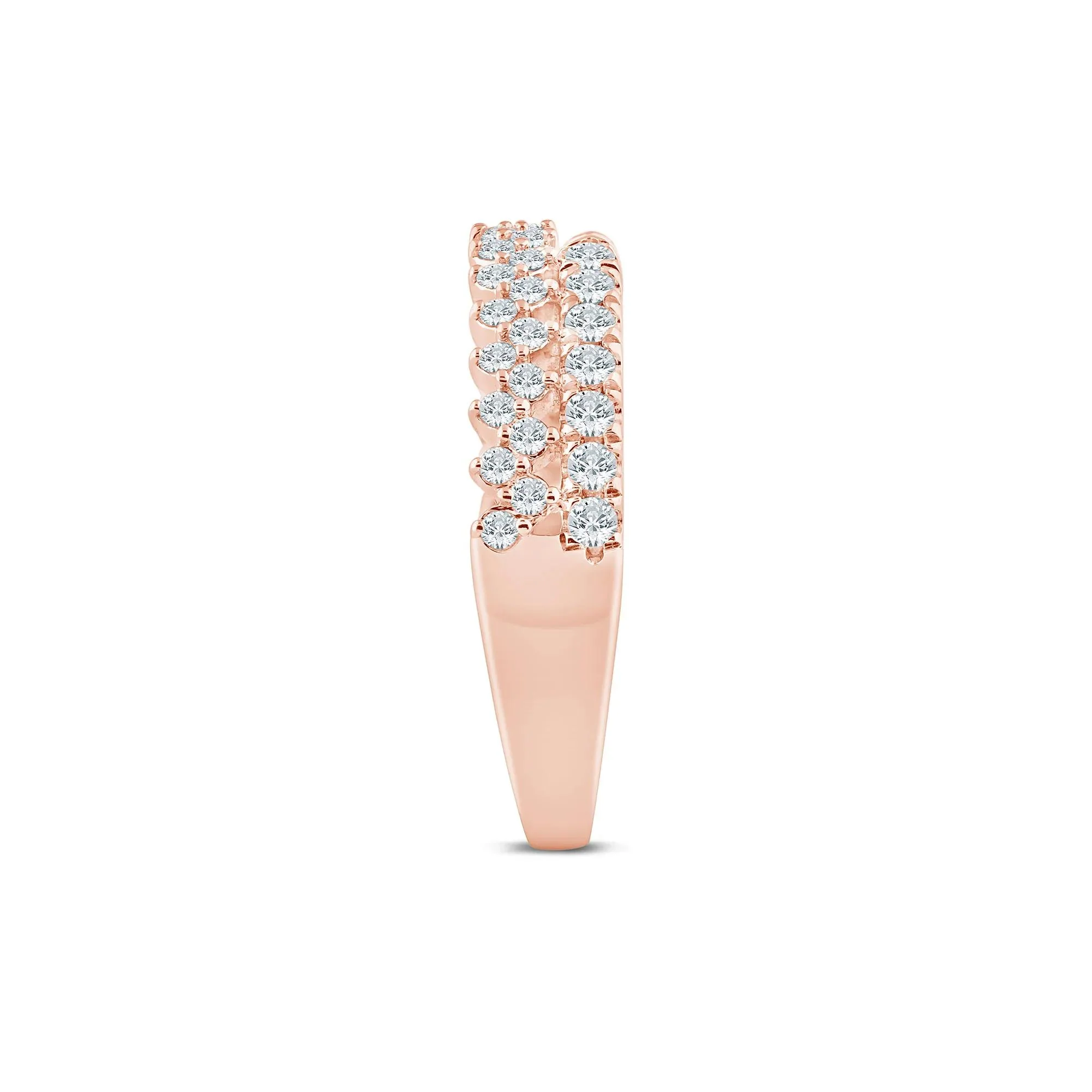 1/2 CT. Tw) Lab Grown Diamond Open Band Ring 14K Rose Gold ( Size 8.5 2mm - Image 3