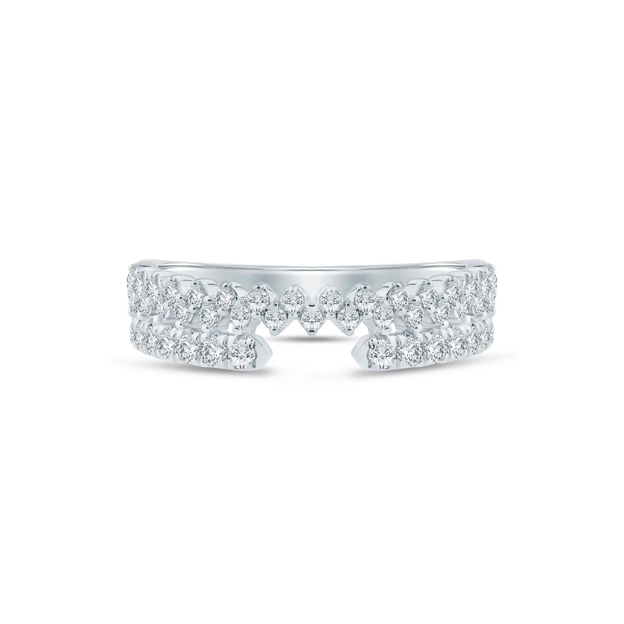 1/2 CT. Tw) Lab Grown Diamond Open Band Ring 14K White Gold ( Size 5 2mm