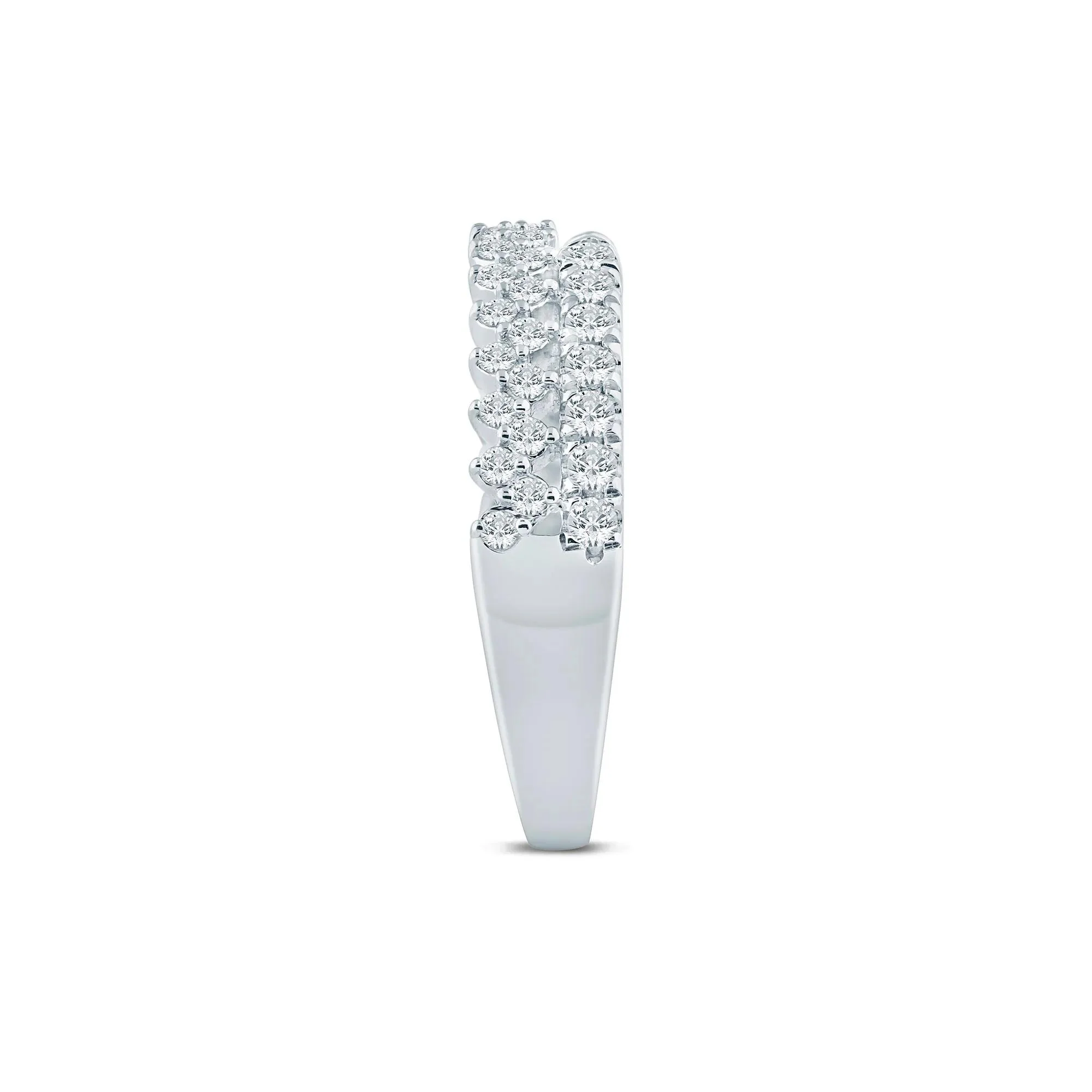 1/2 CT. Tw) Lab Grown Diamond Open Band Ring 14K White Gold ( Size 7.5 2mm - Image 3