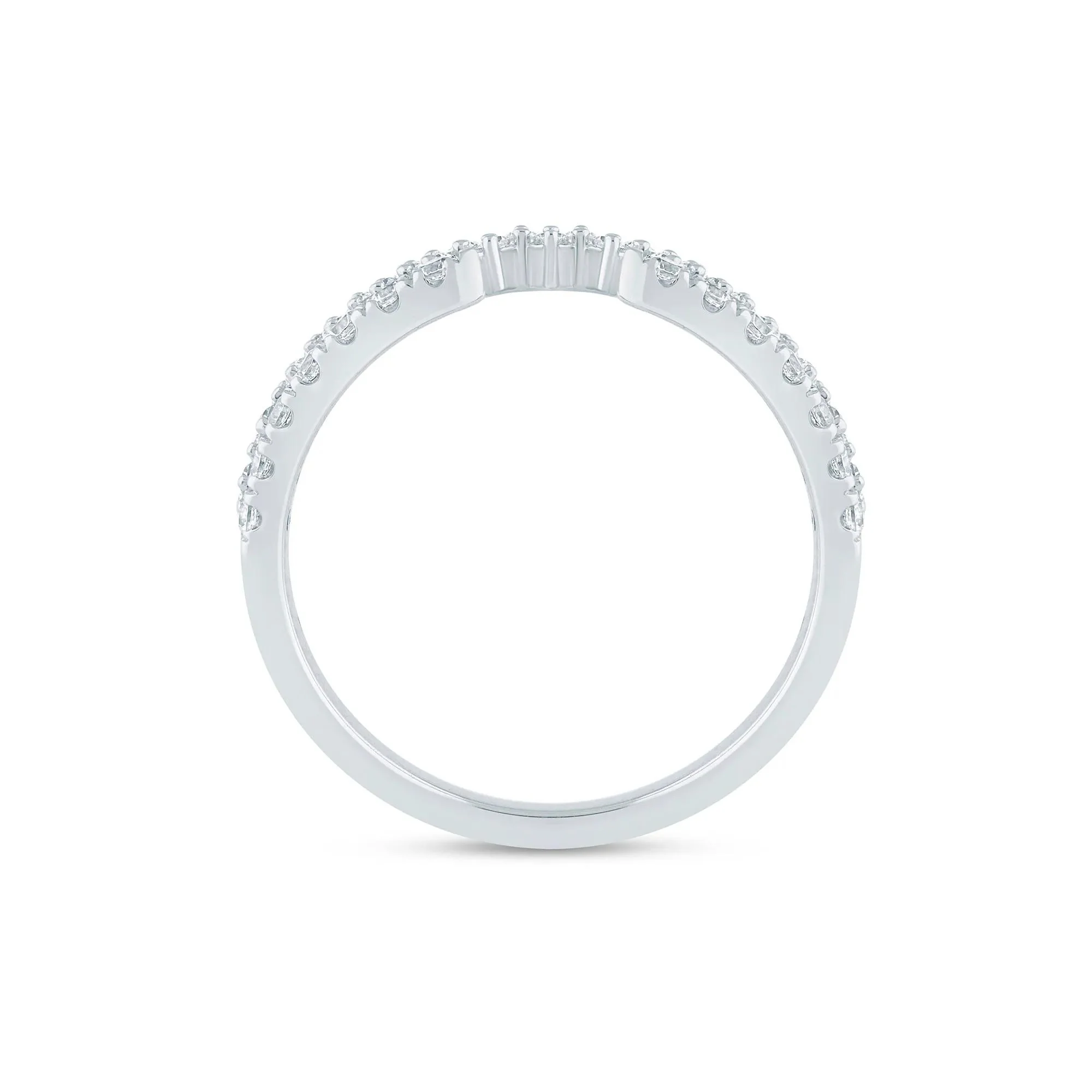 1/2 CT. Tw) Lab Grown Diamond Open Band Ring 14K White Gold ( Size 8.5 2mm - Image 2