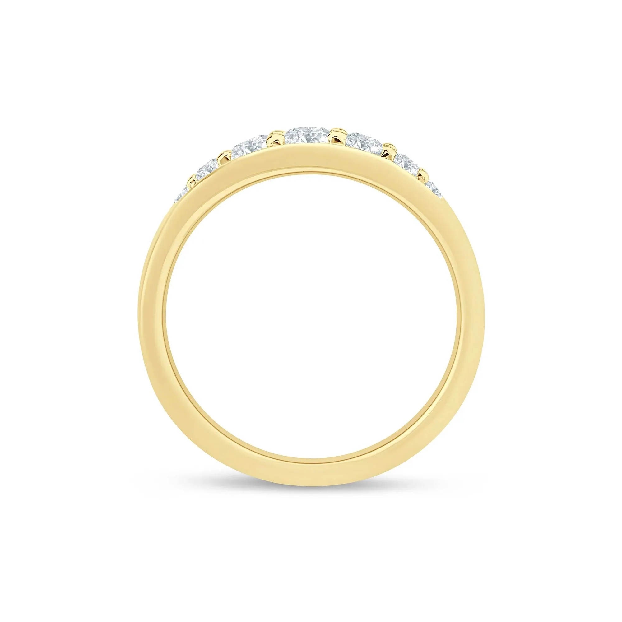 1/2 CT. Tw. Lab Grown Diamond Graduated Channel Band Ring 14K Yellow Gold Size 5.5 1.5mm - Image 2