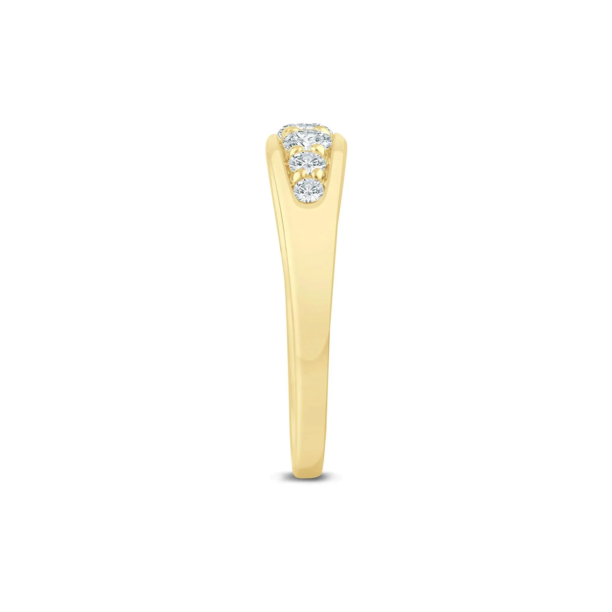 1/2 CT. Tw. Lab Grown Diamond Graduated Channel Band Ring 14K Yellow Gold Size 7.5 1.5mm - Image 3