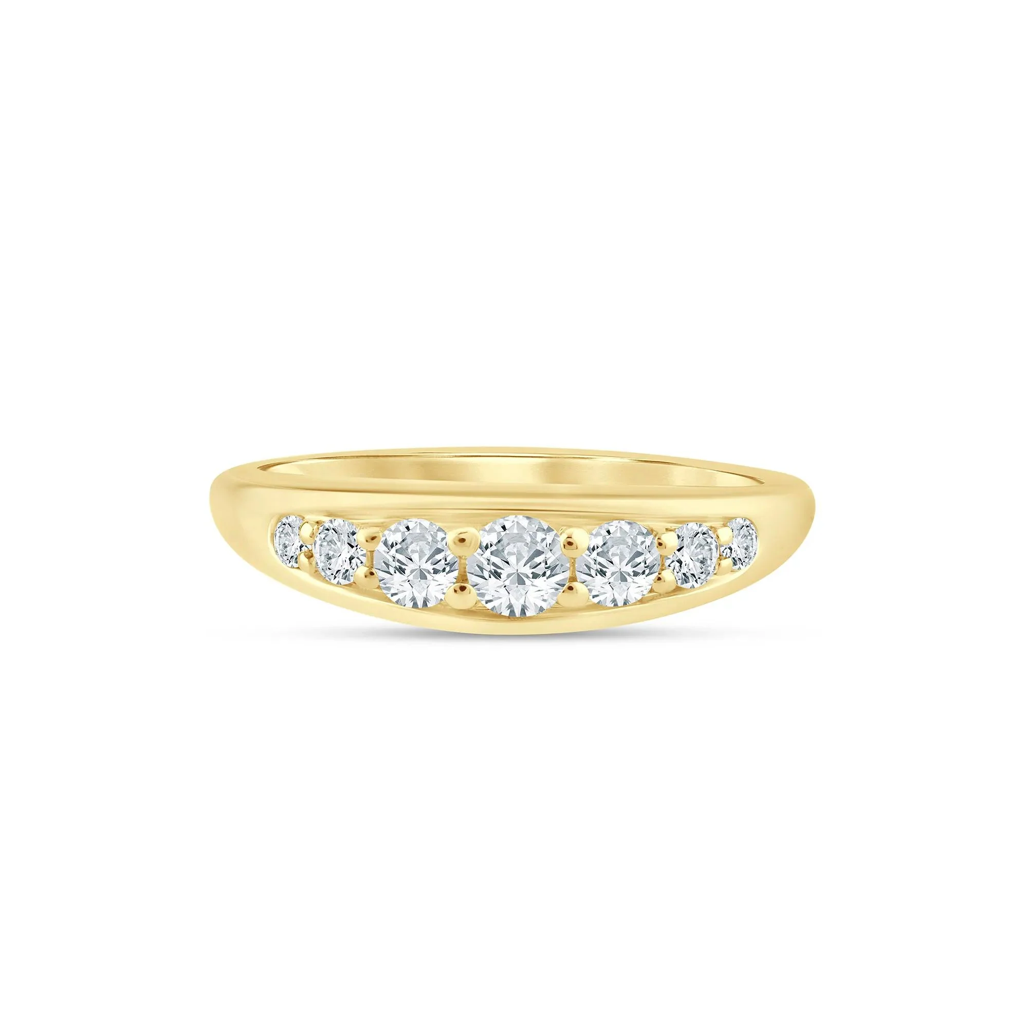 1/2 CT. Tw. Lab Grown Diamond Graduated Channel Band Ring 14K Yellow Gold Size 8 1.5mm