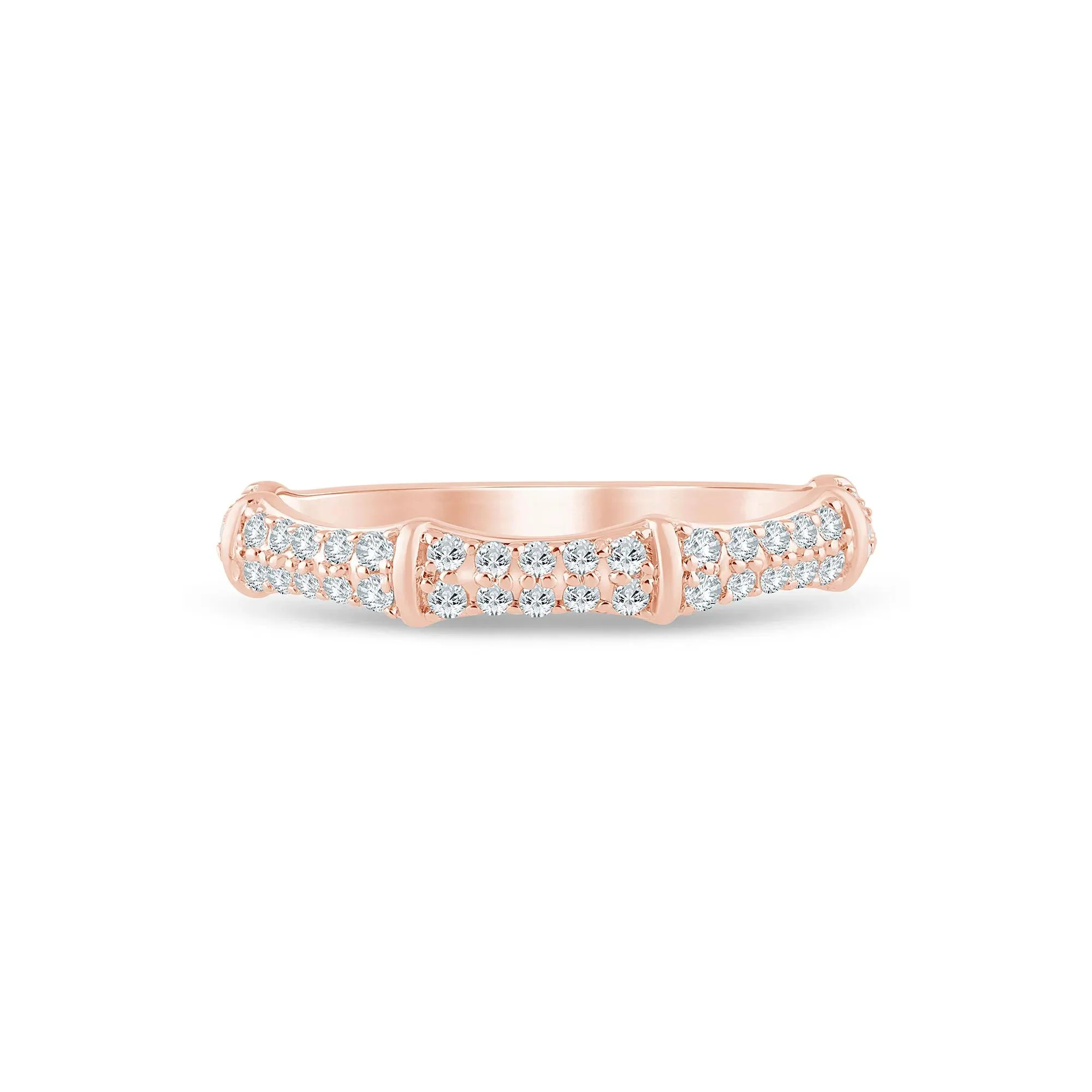 1/3 CT. Tw. Lab Grown Diamond Round Anniversary Band Ring 14K Rose Gold Size 6.5 1.5mm