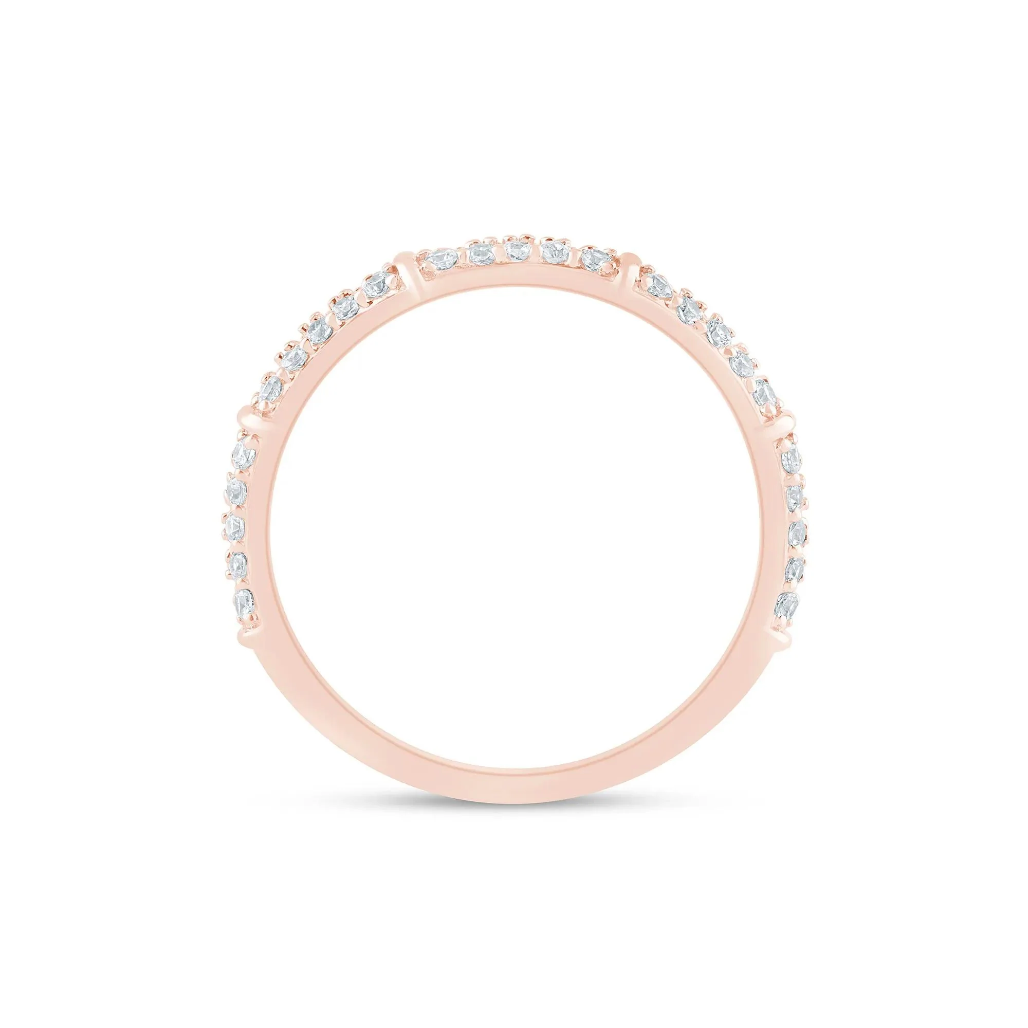 1/3 CT. Tw. Lab Grown Diamond Round Anniversary Band Ring 14K Rose Gold Size 7 1.5mm - Image 2