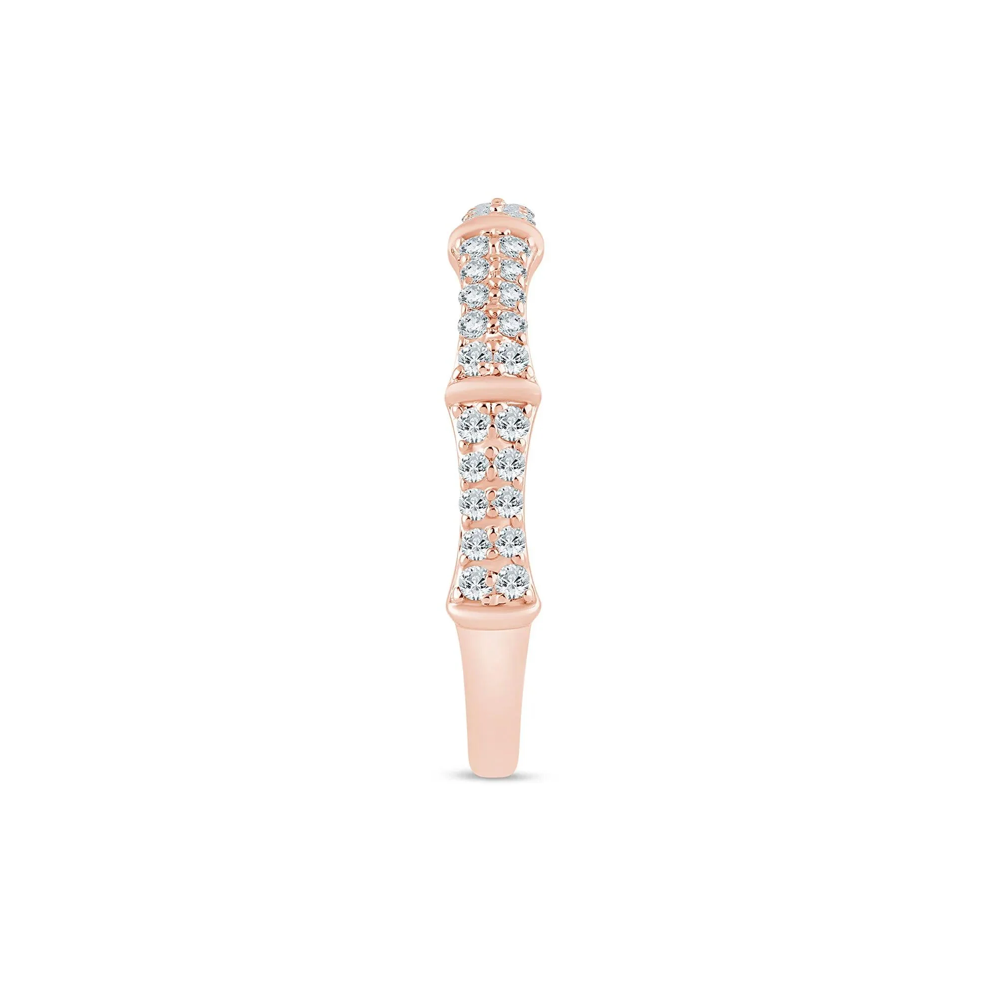 1/3 CT. Tw. Lab Grown Diamond Round Anniversary Band Ring 14K Rose Gold Size 9 1.5mm - Image 3