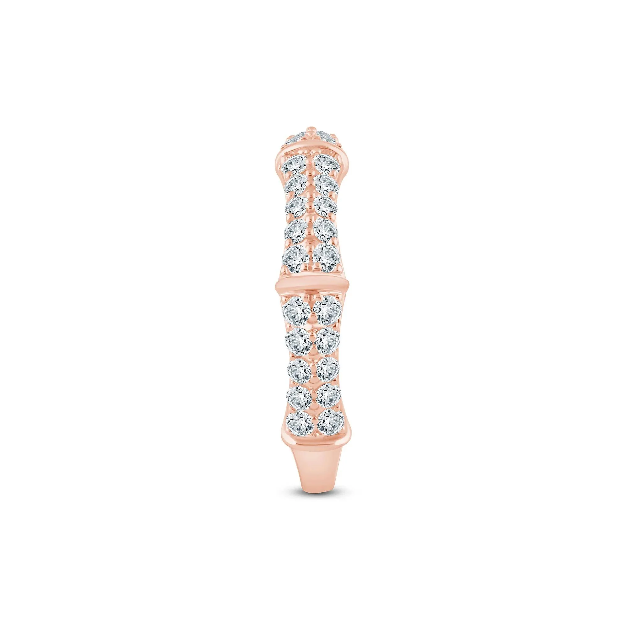 3/4 CT. Tw. Lab Grown Diamond Anniversary Band Ring 14K Rose Gold Size 5 2mm - Image 3