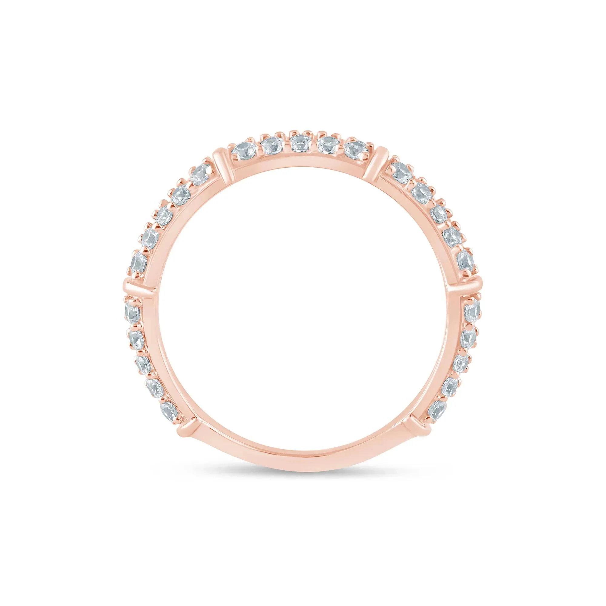 3/4 CT. Tw. Lab Grown Diamond Anniversary Band Ring 14K Rose Gold Size 6.5 2mm - Image 2