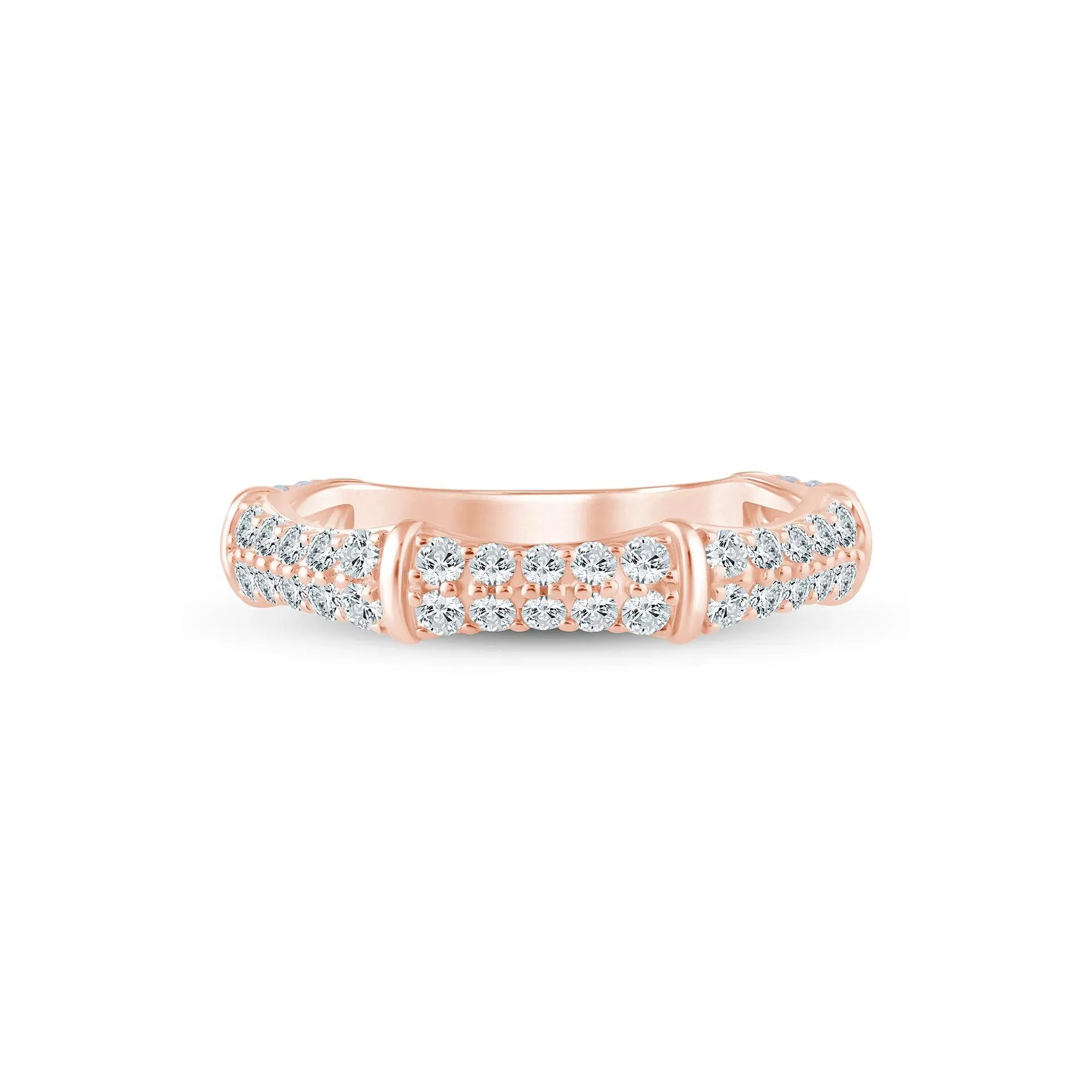 3/4 CT. Tw. Lab Grown Diamond Anniversary Band Ring 14K Rose Gold Size 8.5 2mm