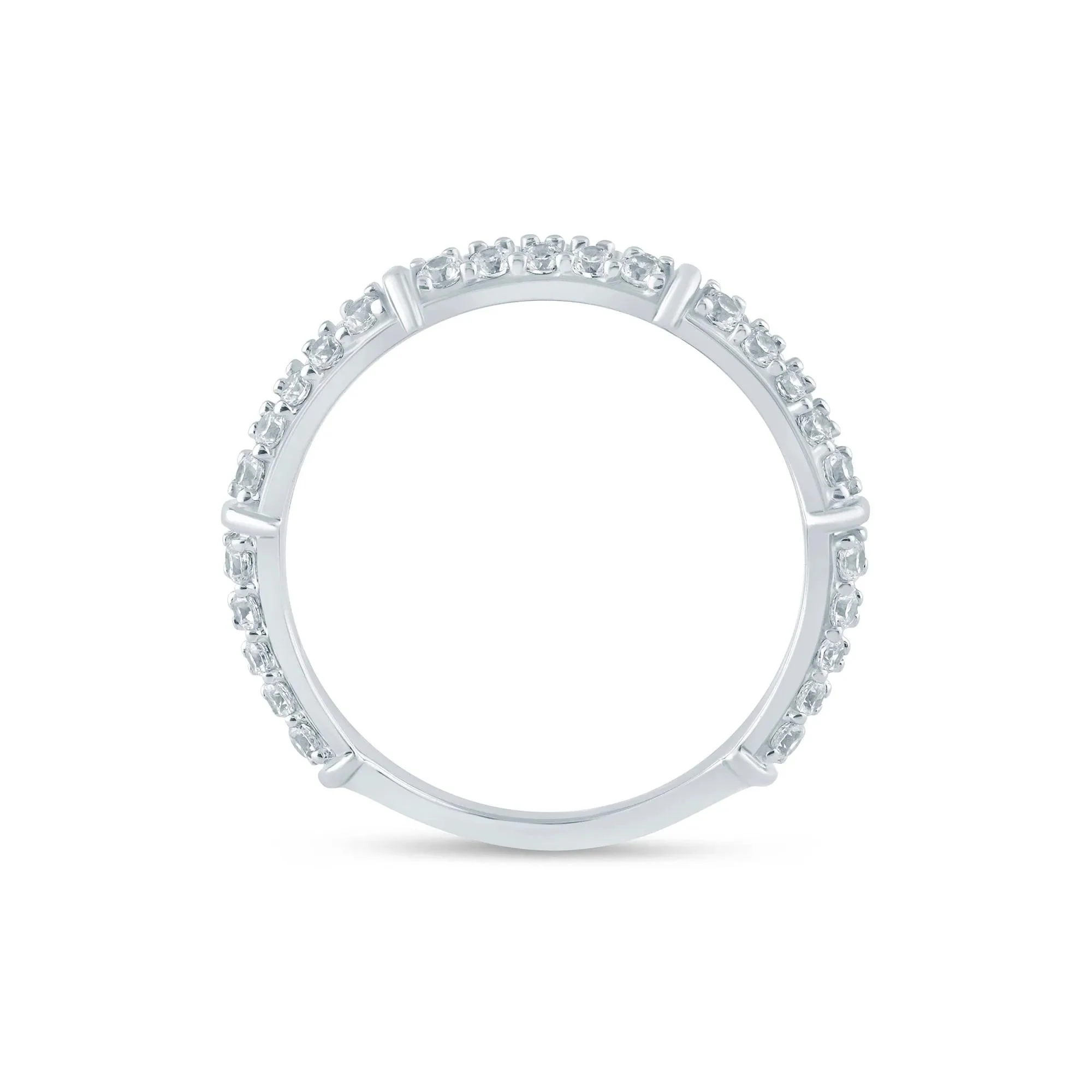 3/4 CT. Tw. Lab Grown Diamond Anniversary Band Ring 14K White Gold Size 5 2mm - Image 2